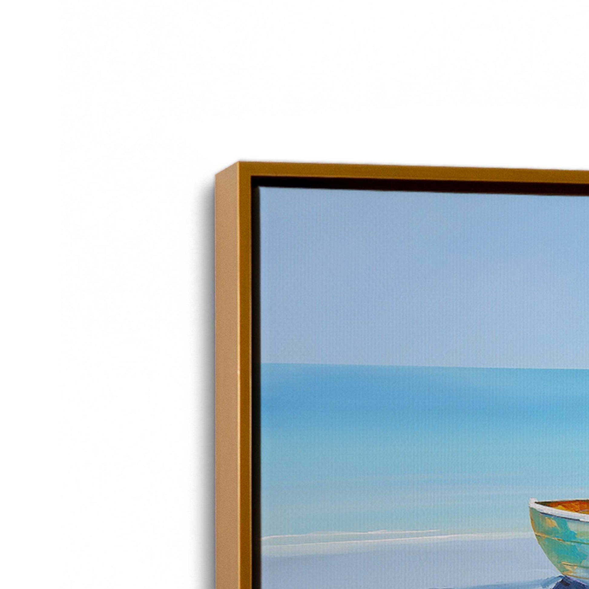 [Color:Polished Gold], Picture of art in a Polished Gold frame at an angle