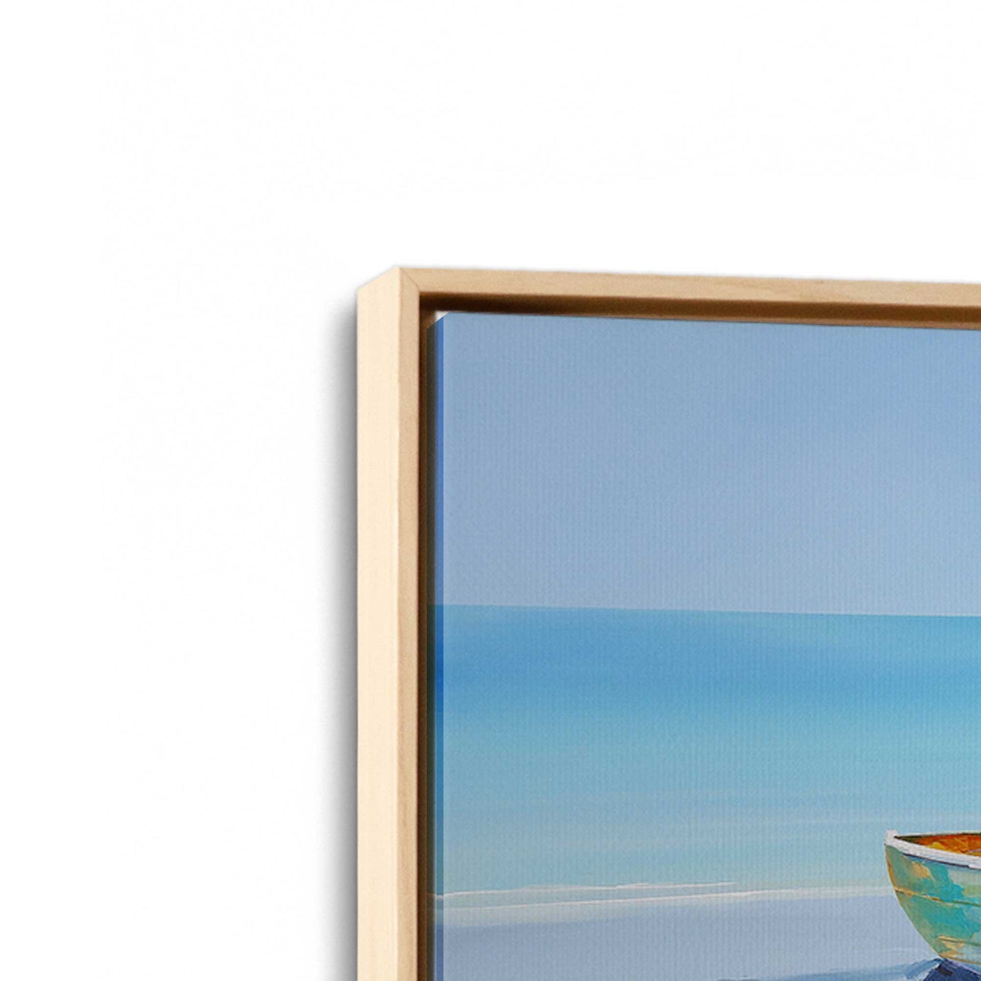 [Color:American Maple], Picture of art in a American Maple frame at an angle
