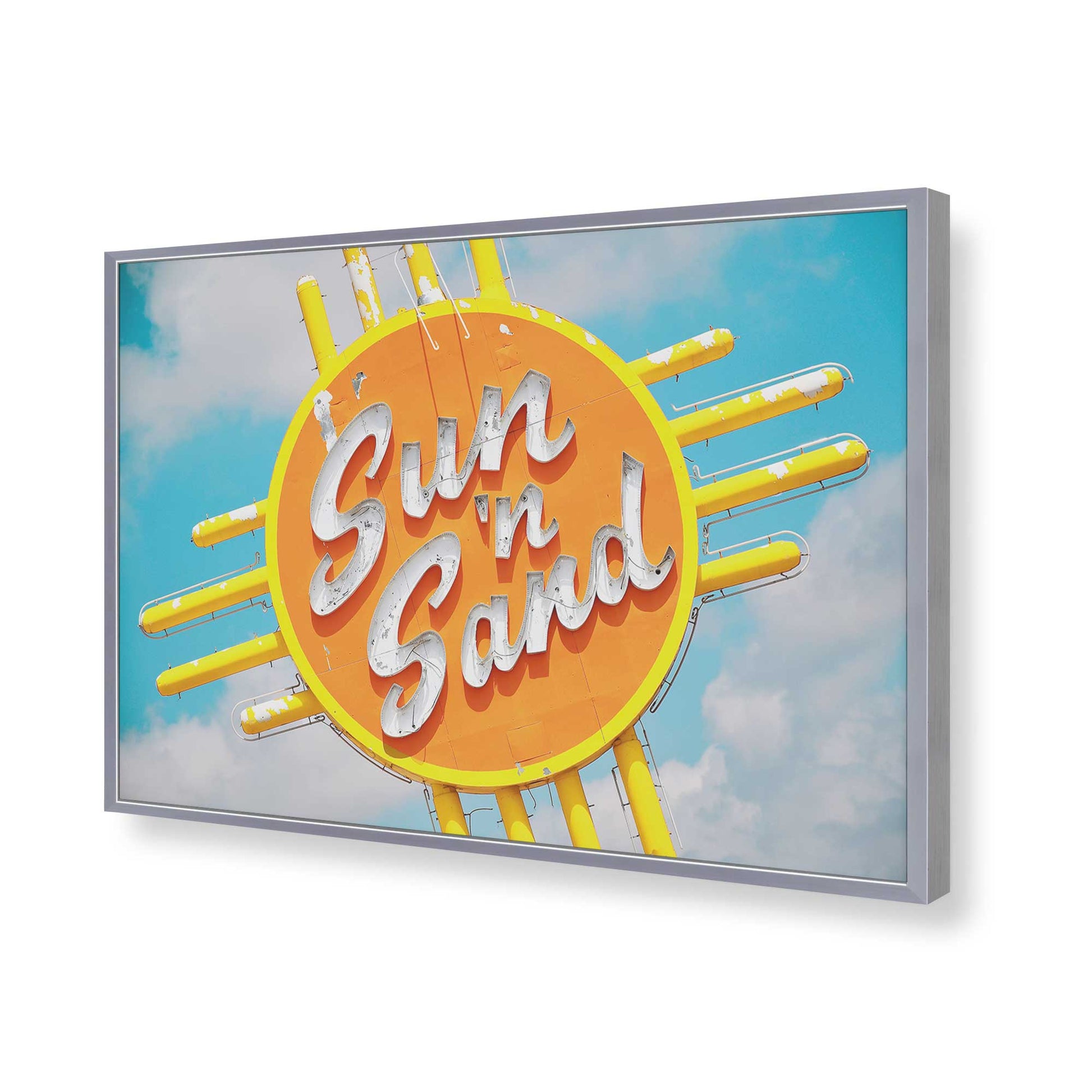 [Color:Polished Chrome], Picture of art in a Polished Chrome frame of the corner