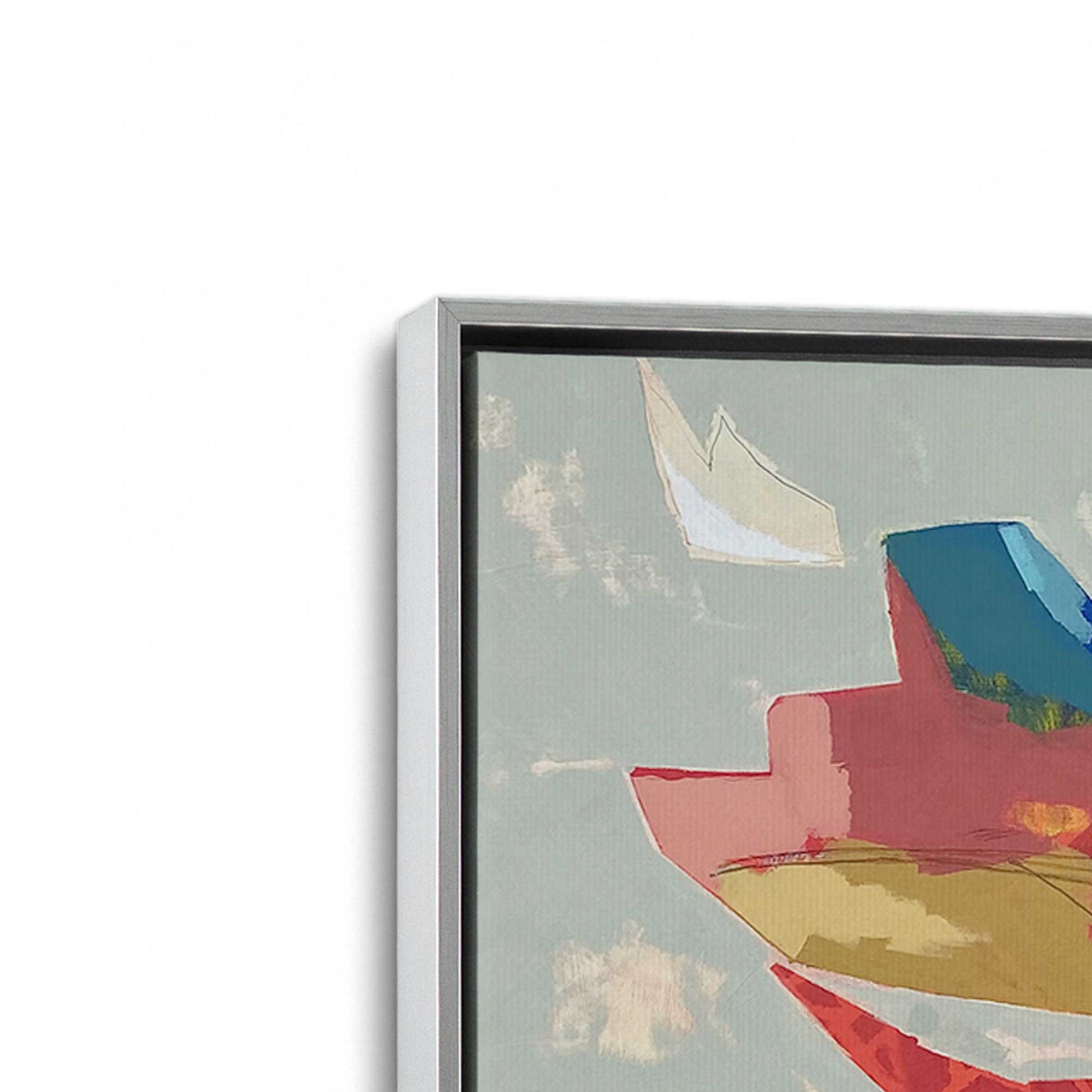 [Color:Polished Chrome], Picture of art in a Polished Chrome frame at an angle