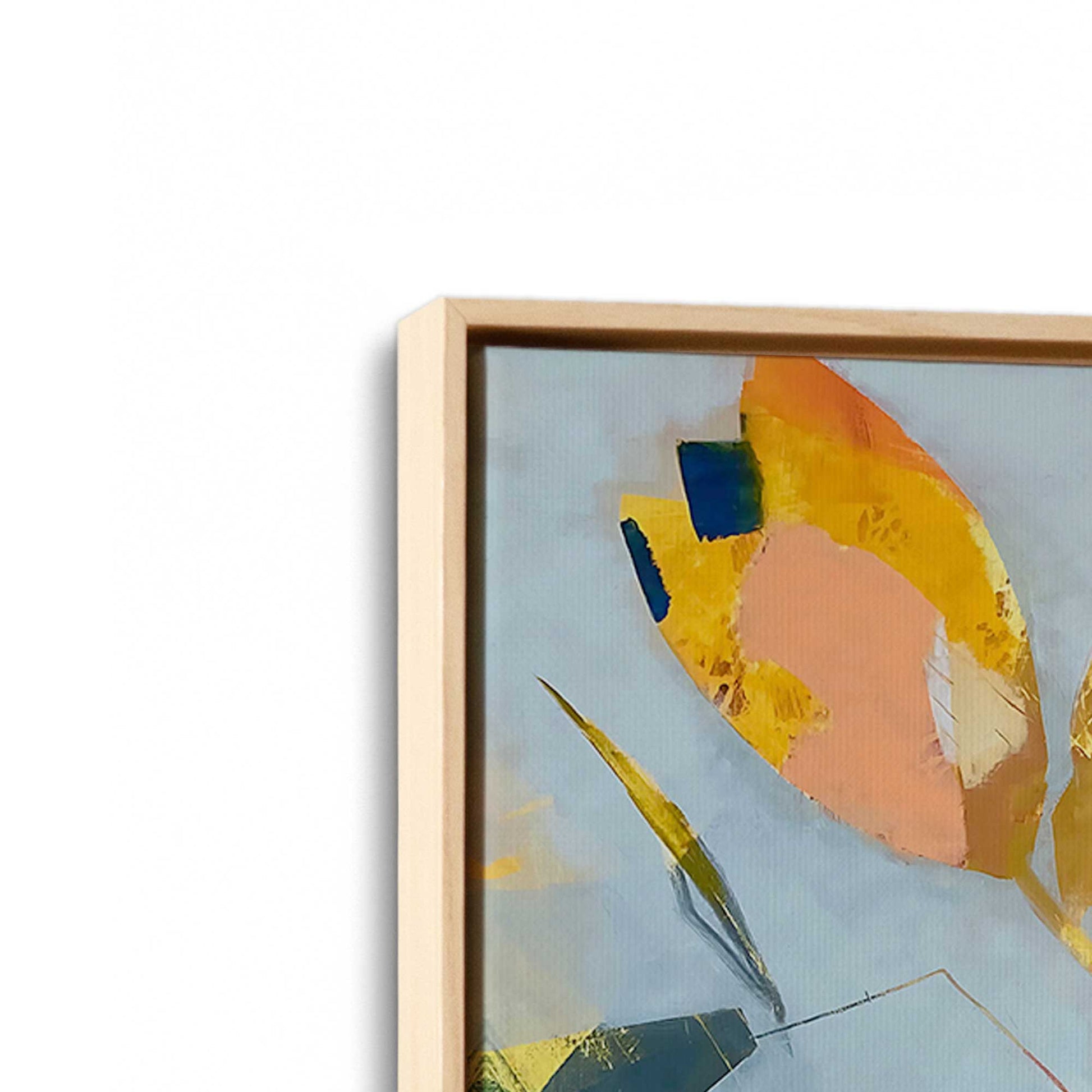 [Color:American Maple], Picture of art in a American Maple frame at an angle