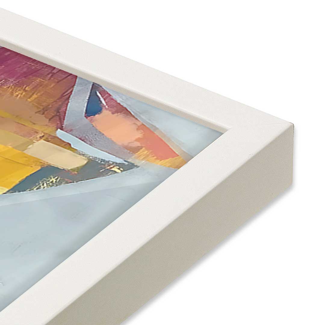 [Color:Opaque White], Picture of art in a Opaque White frame at an angle