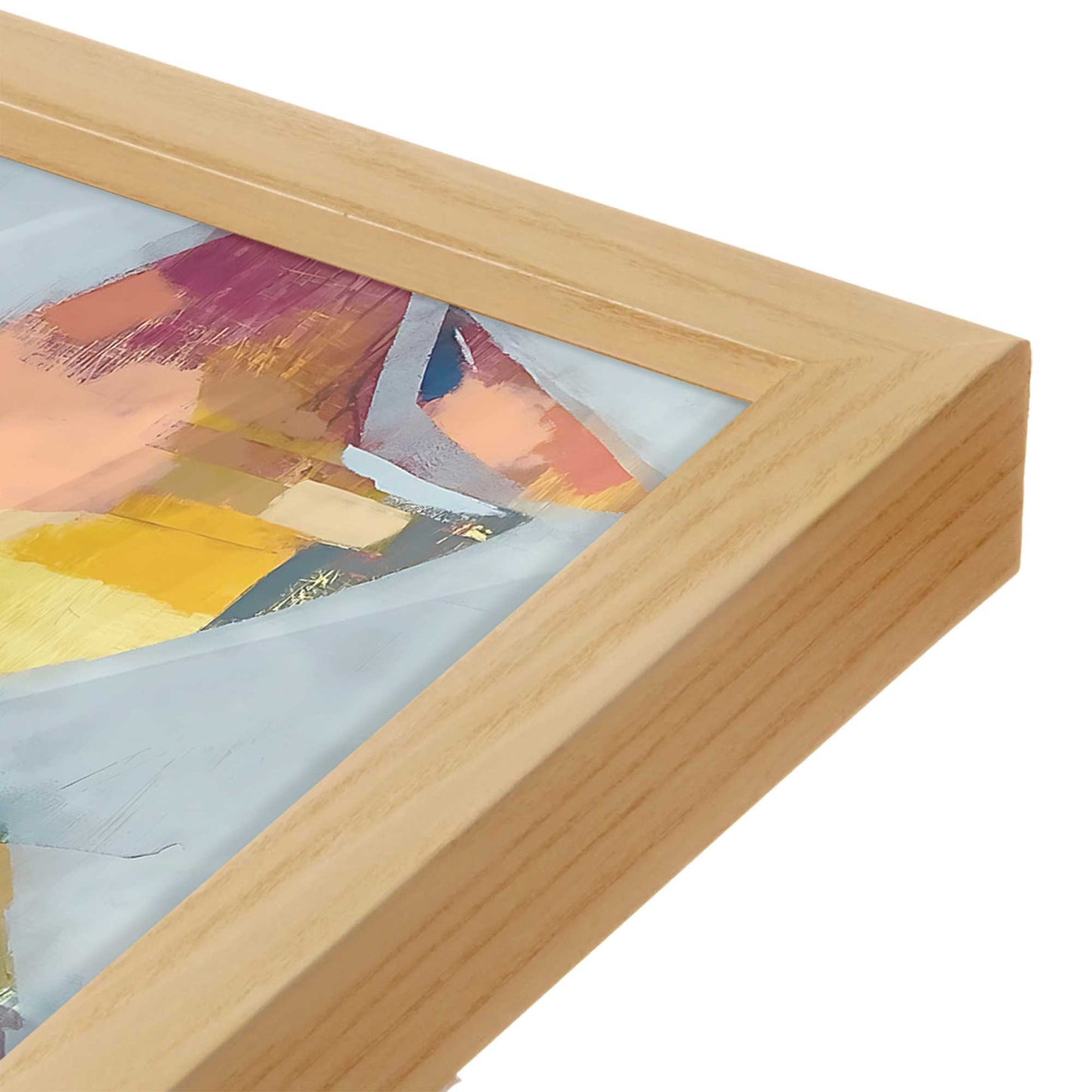 [Color:American Maple], Picture of art in a American Maple frame at an angle