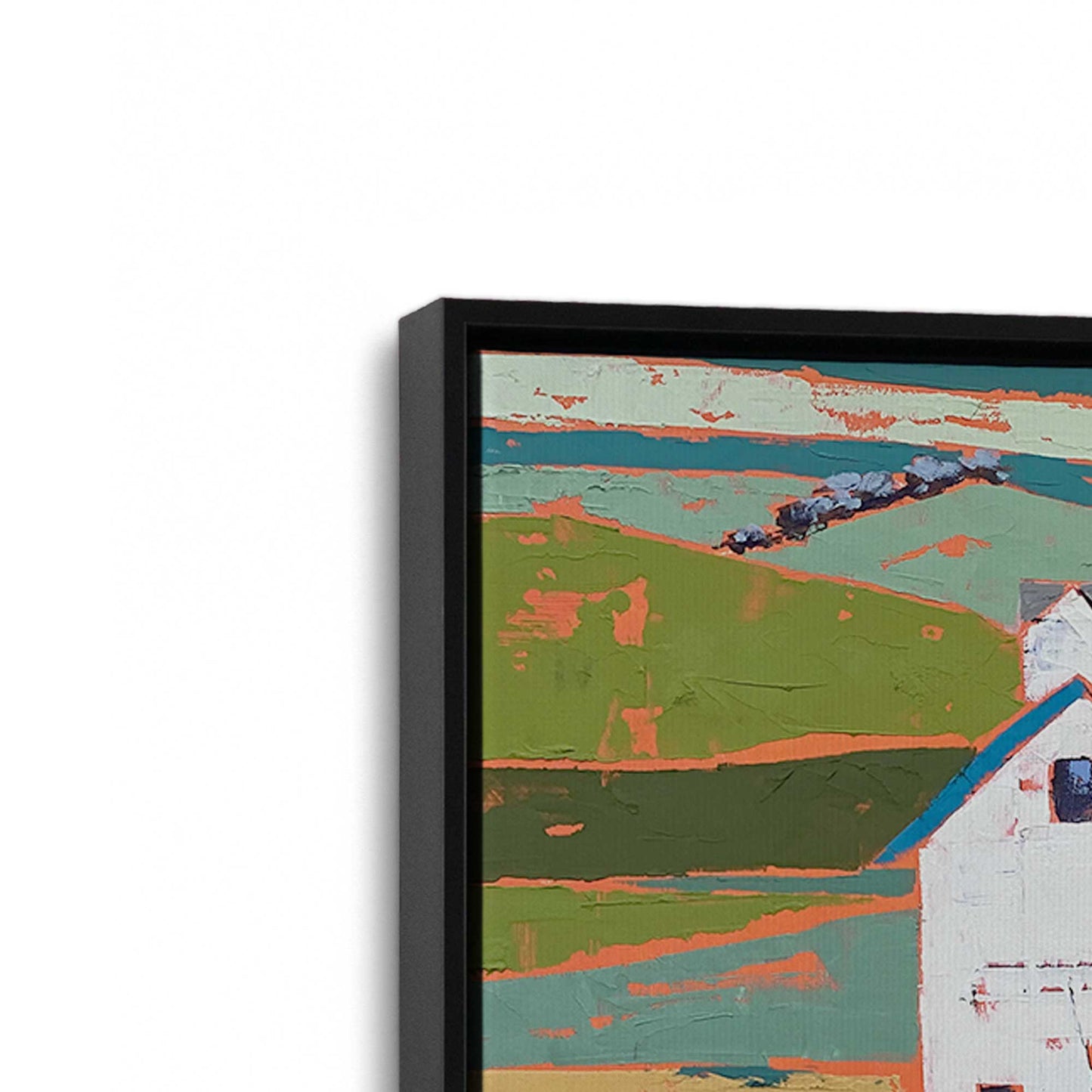 [Color:Satin Black], Picture of art in a Satin Black frame at an angle
