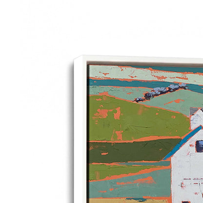 [Color:Opaque White], Picture of art in a White frame at an angle