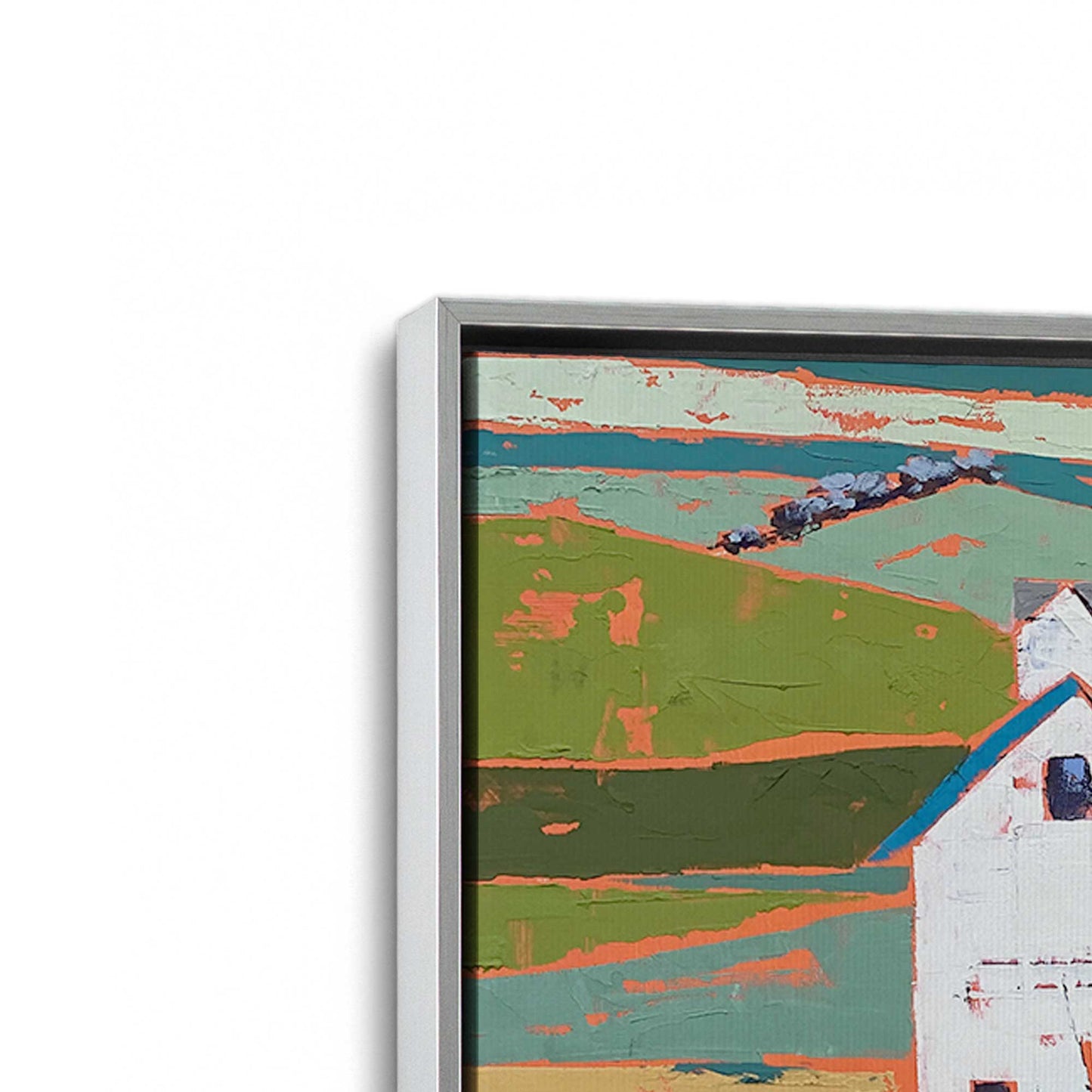 [Color:Polished Chrome], Picture of art in a Polished Chrome frame at an angle