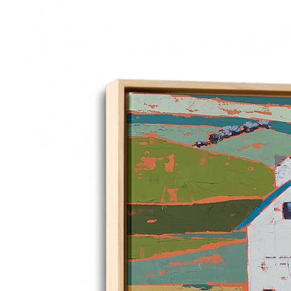 [Color:American Maple], Picture of art in a American Maple frame at an angle