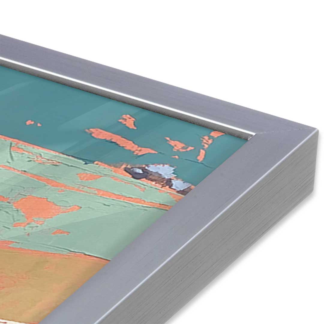[Color:Polished Chrome], Picture of art in a Polished Chrome frame at an angle