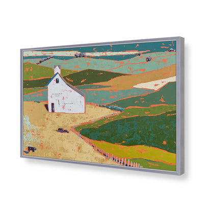 [Color:Polished Chrome], Picture of art in a Polished Chrome frame of the corner