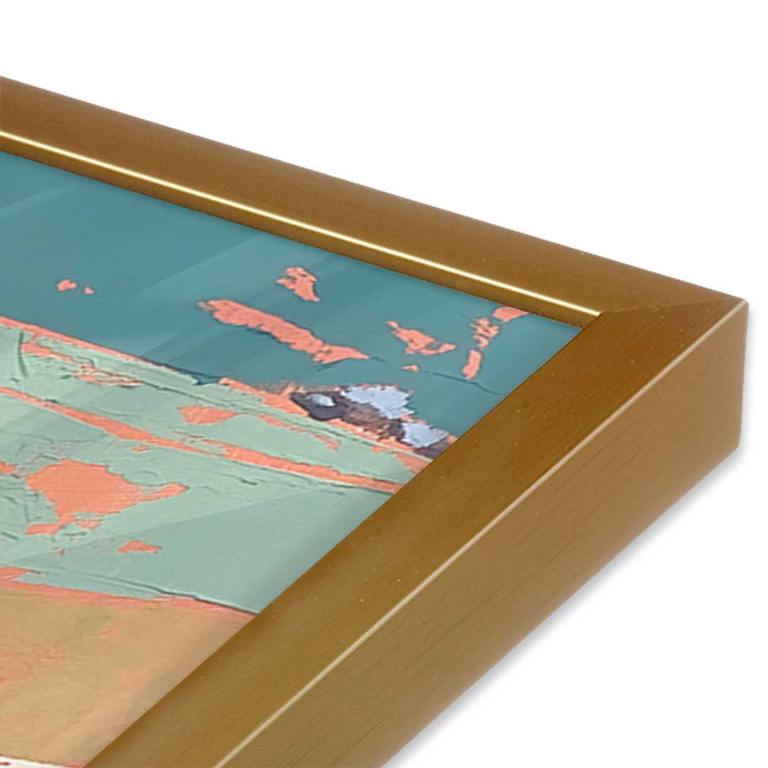 [Color:Polished Gold], Picture of art in a Polished Gold frame at an angle