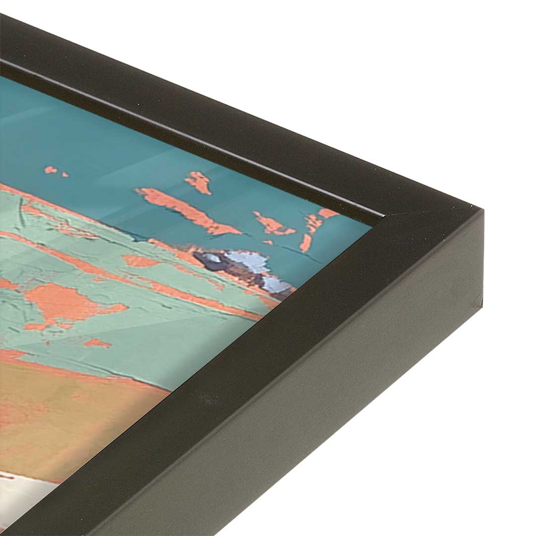 [Color:Satin Black], Picture of art in a Satin Black frame at an angle
