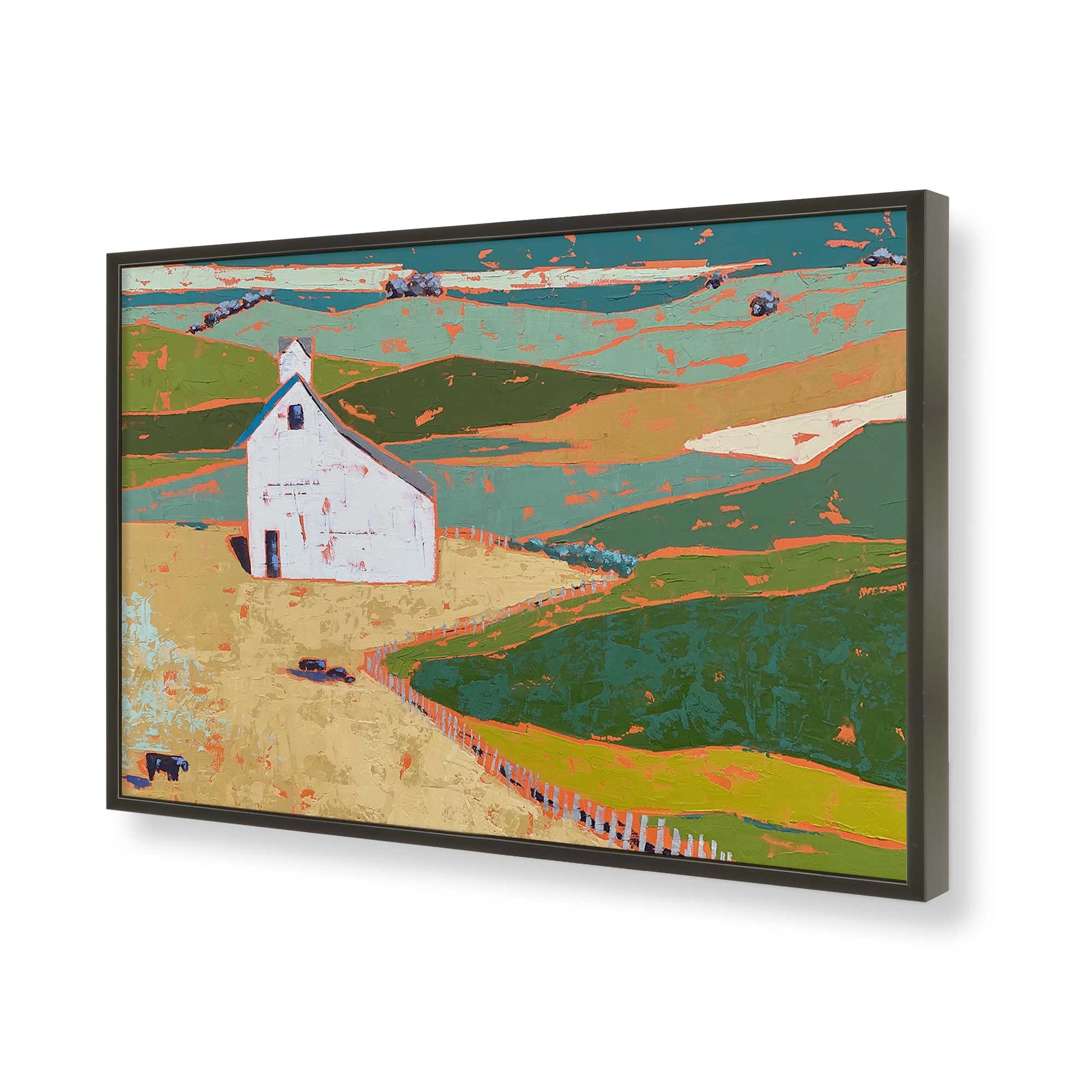 [Color:Satin Black], Picture of art in a Satin Black frame of the corner