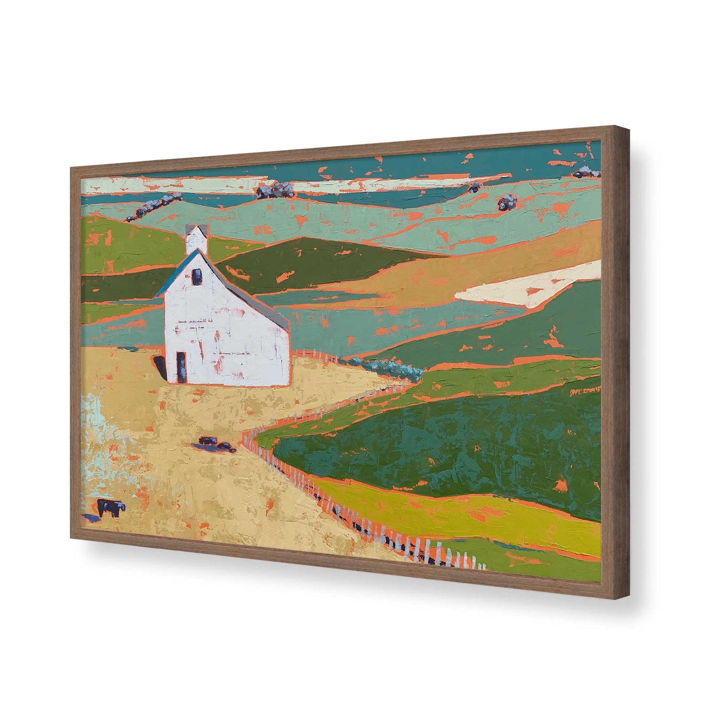 [Color:Walnut], Picture of art in a Walnut frame of the corner