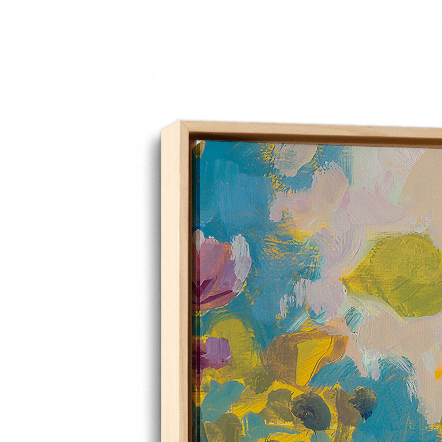 [Color:American Maple], Picture of art in a American Maple frame at an angle