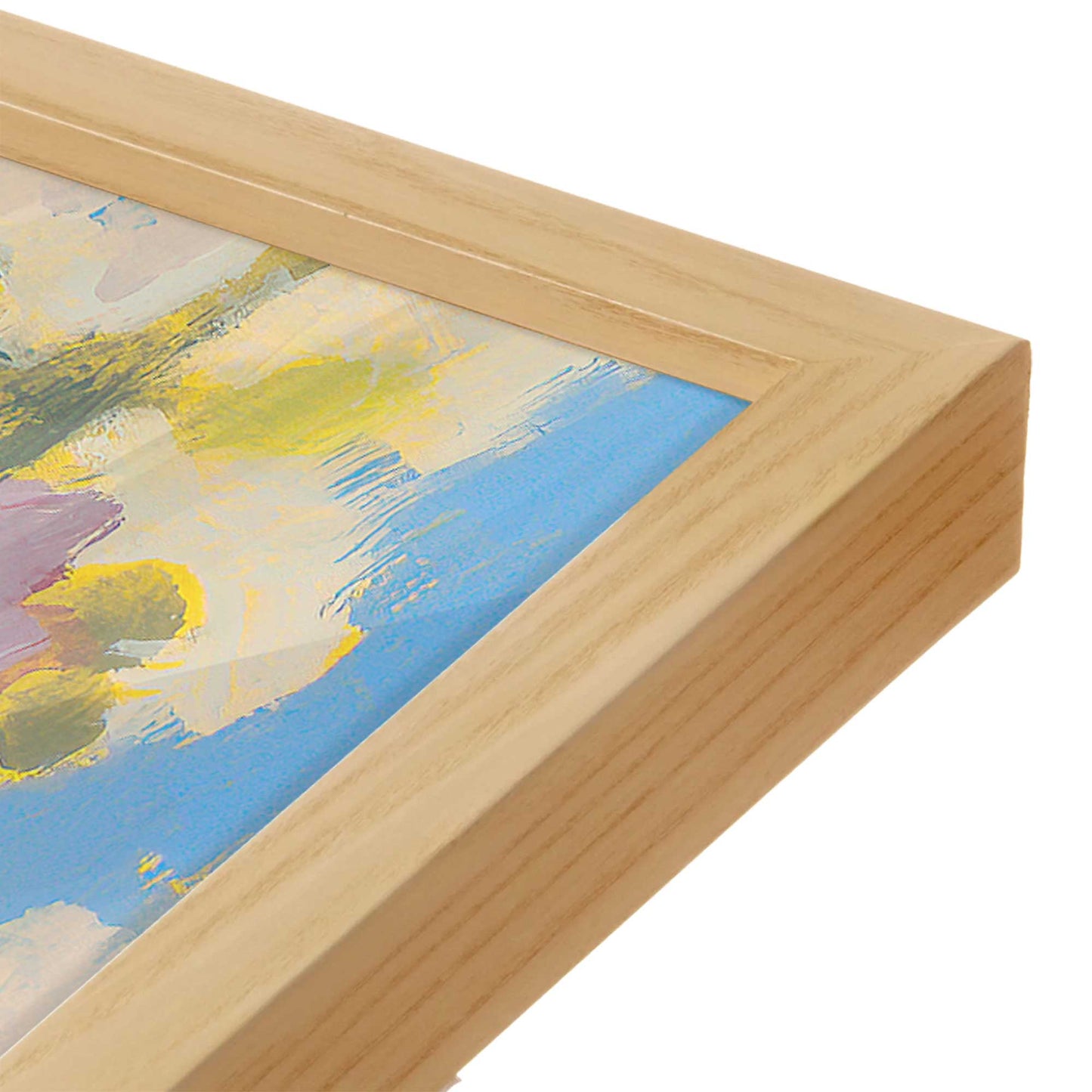 [Color:American Maple], Picture of art in a American Maple frame at an angle