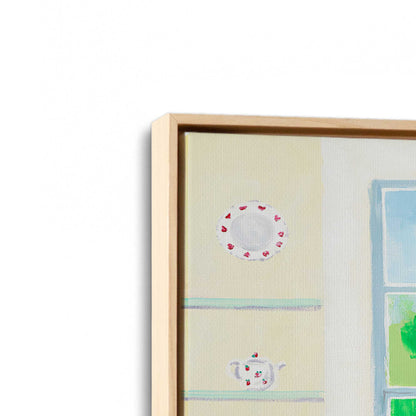 [Color:American Maple], Picture of art in a American Maple frame at an angle