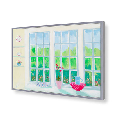 [Color:Polished Chrome], Picture of art in a Polished Chrome frame of the corner