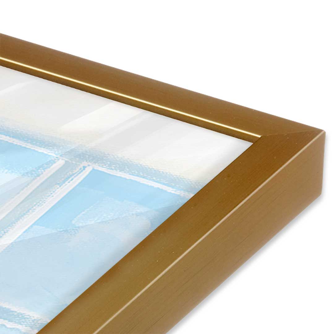 [Color:Polished Gold], Picture of art in a Polished Gold frame at an angle