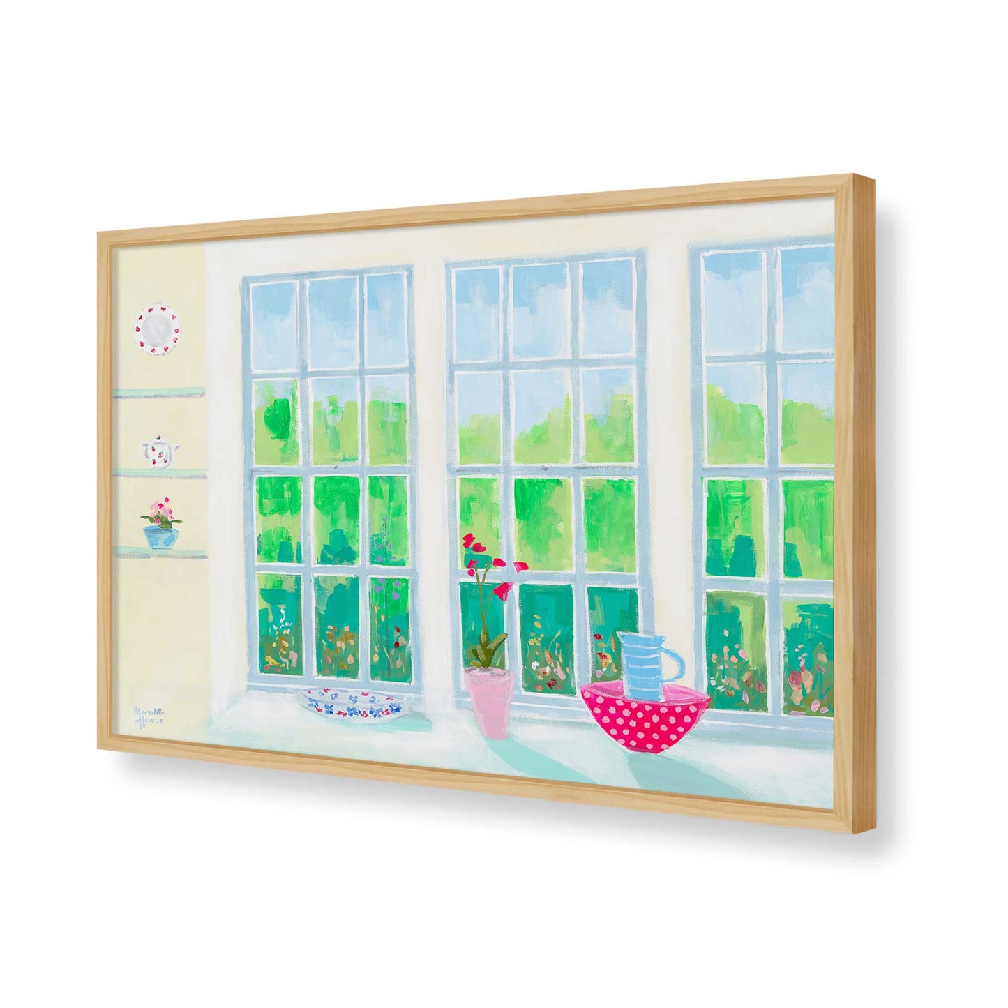 [Color:American Maple], Picture of art in a American Maple frame of the corner