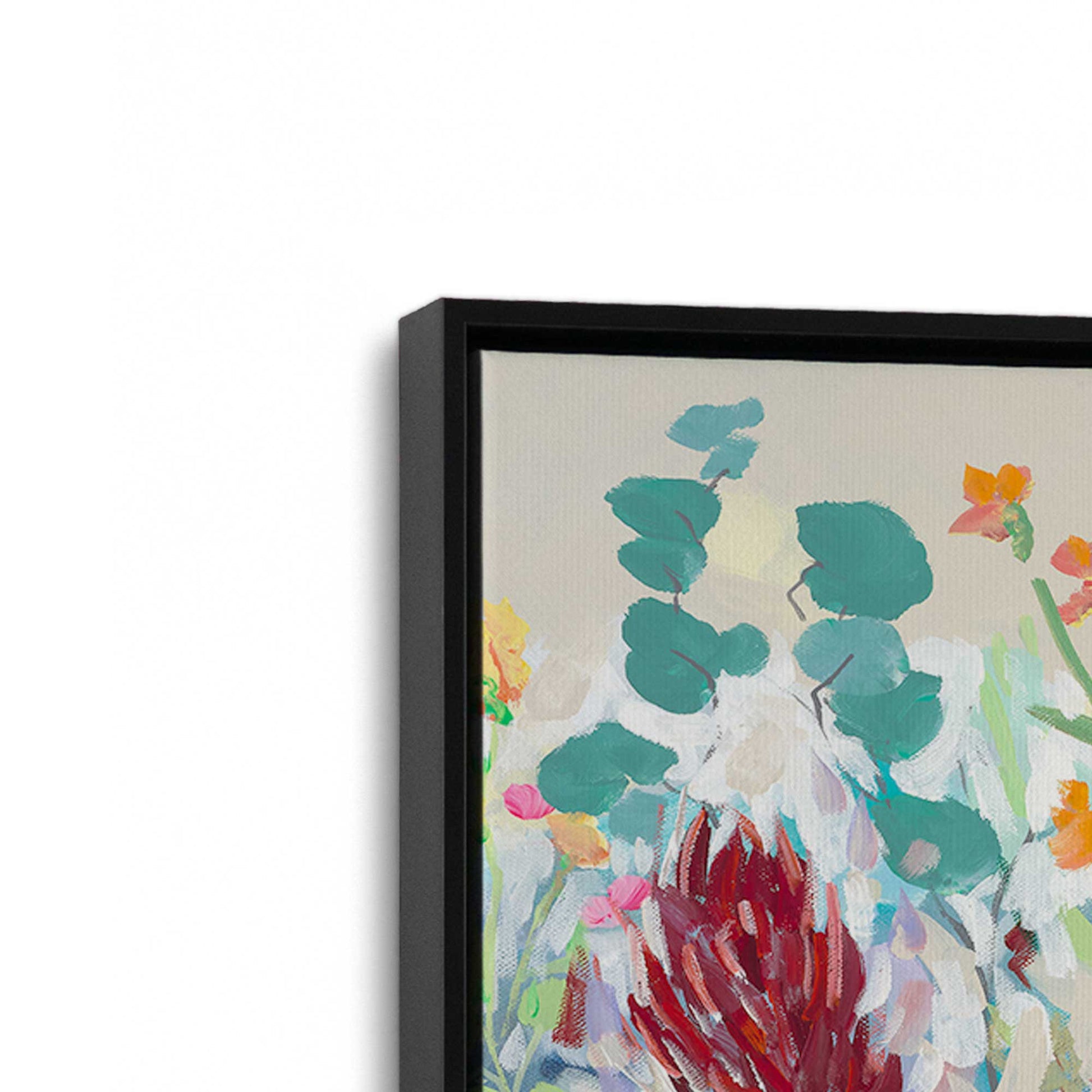 [Color:Satin Black], Picture of art in a Satin Black frame at an angle