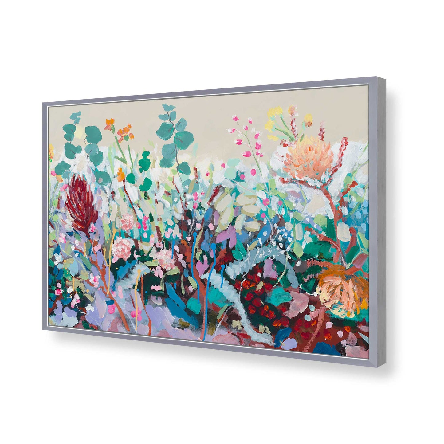 [Color:Polished Chrome], Picture of art in a Polished Chrome frame of the corner