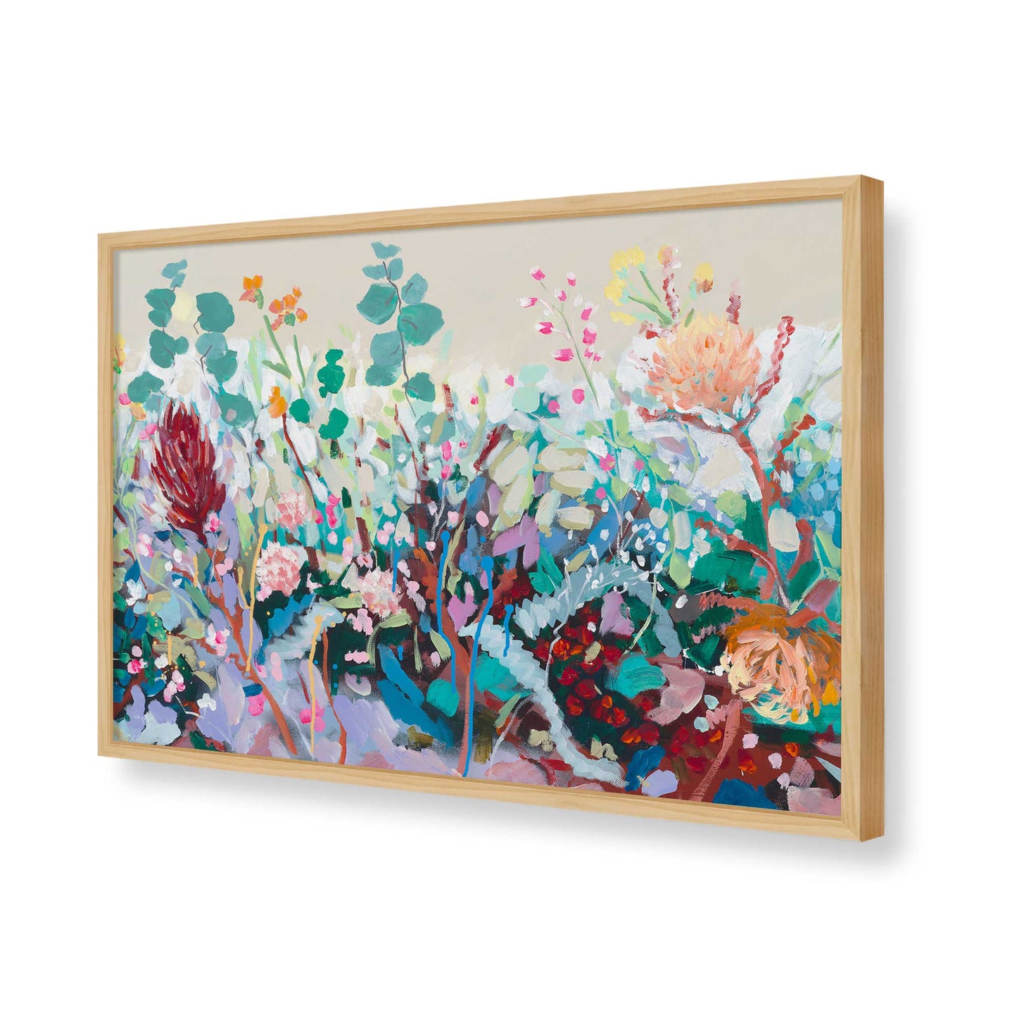 [Color:American Maple], Picture of art in a American Maple frame of the corner