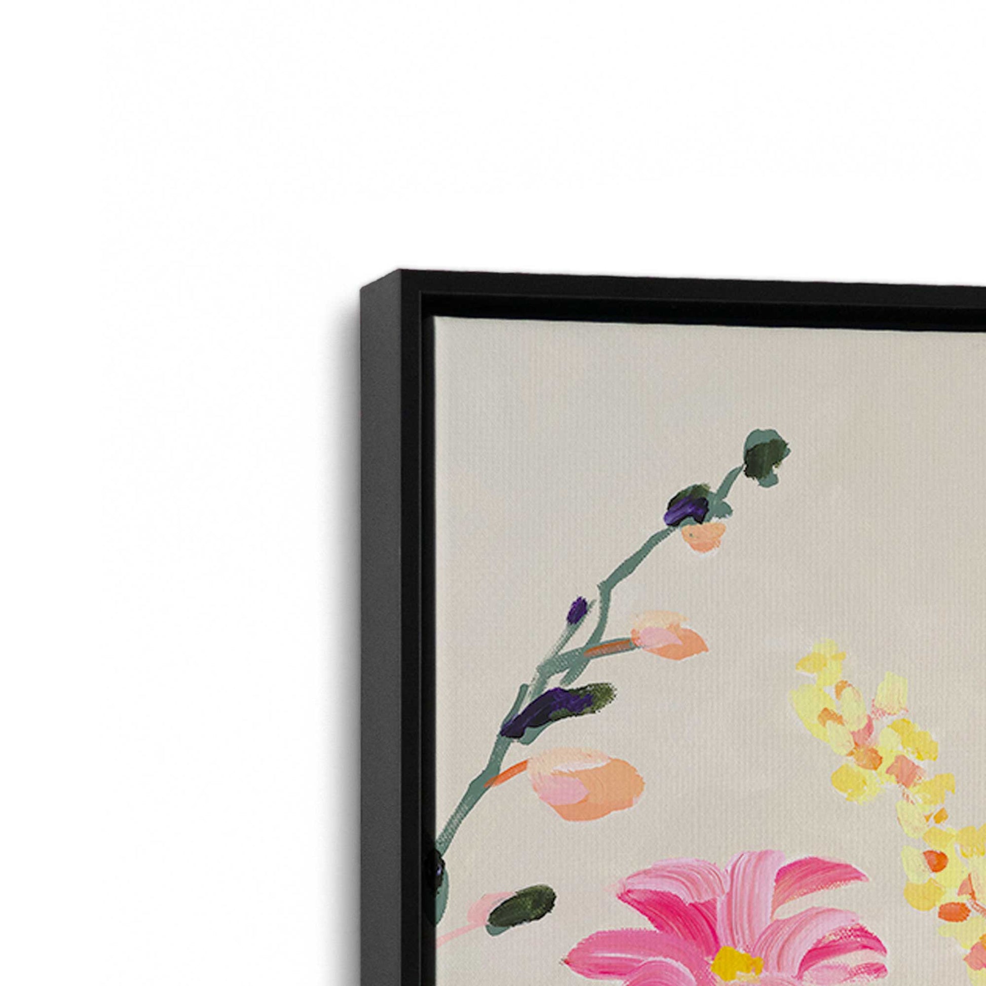 [Color:Satin Black], Picture of art in a Satin Black frame at an angle