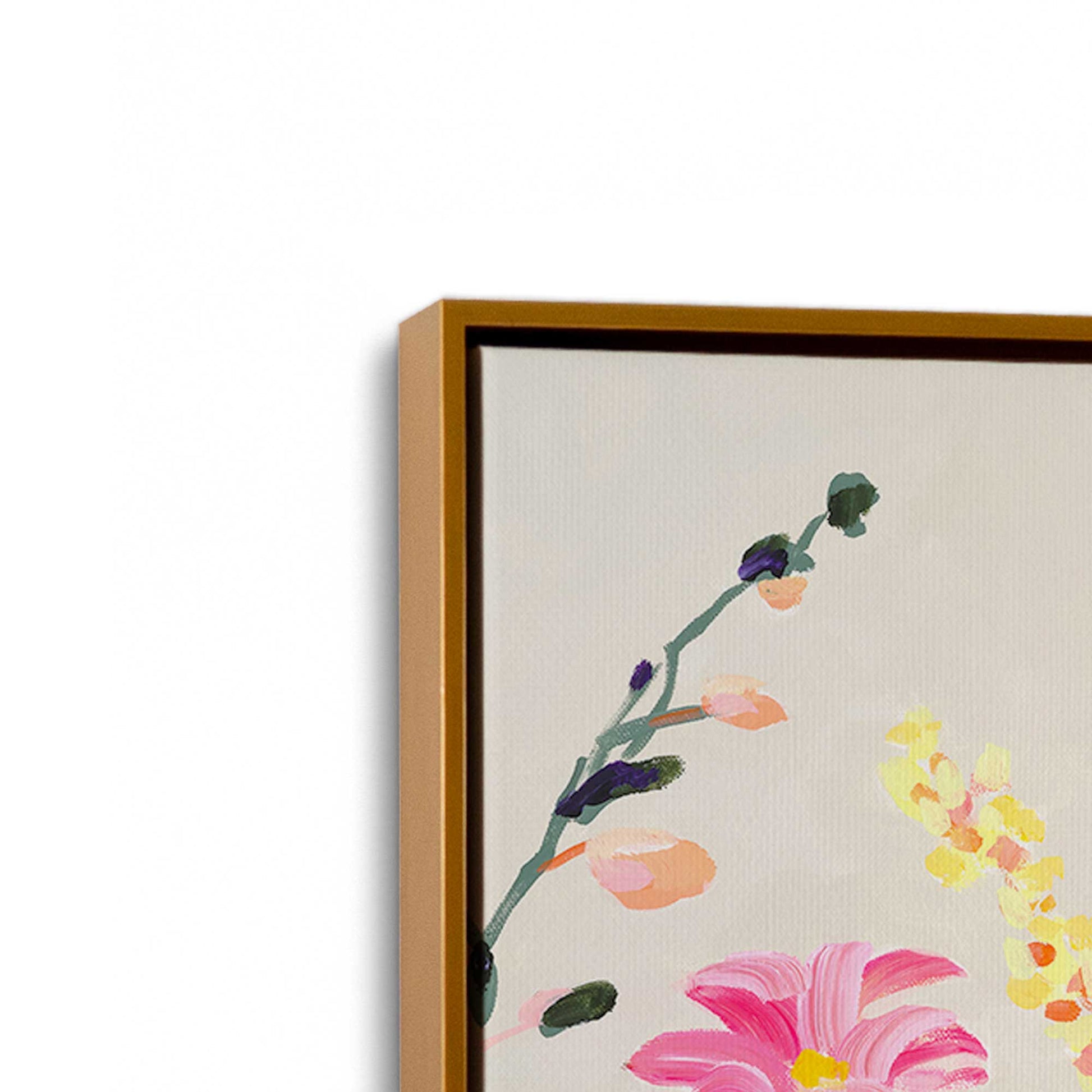 [Color:Polished Gold], Picture of art in a Polished Gold frame at an angle