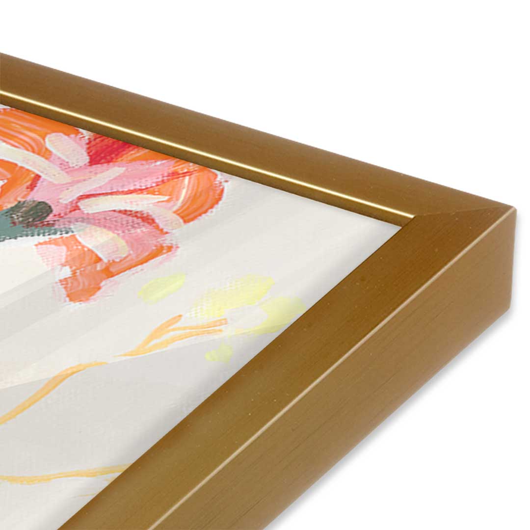 [Color:Polished Gold], Picture of art in a Polished Gold frame at an angle