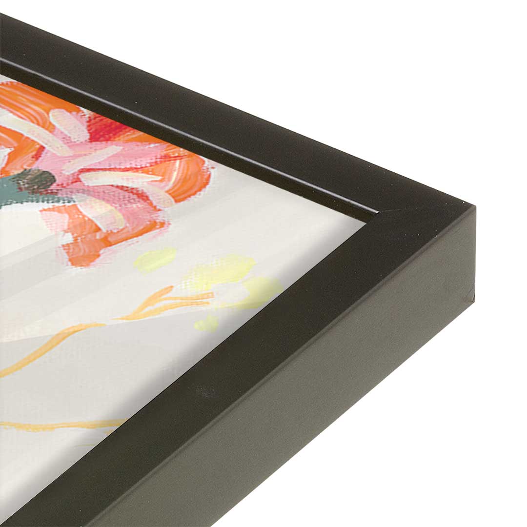 [Color:Satin Black], Picture of art in a Satin Black frame at an angle