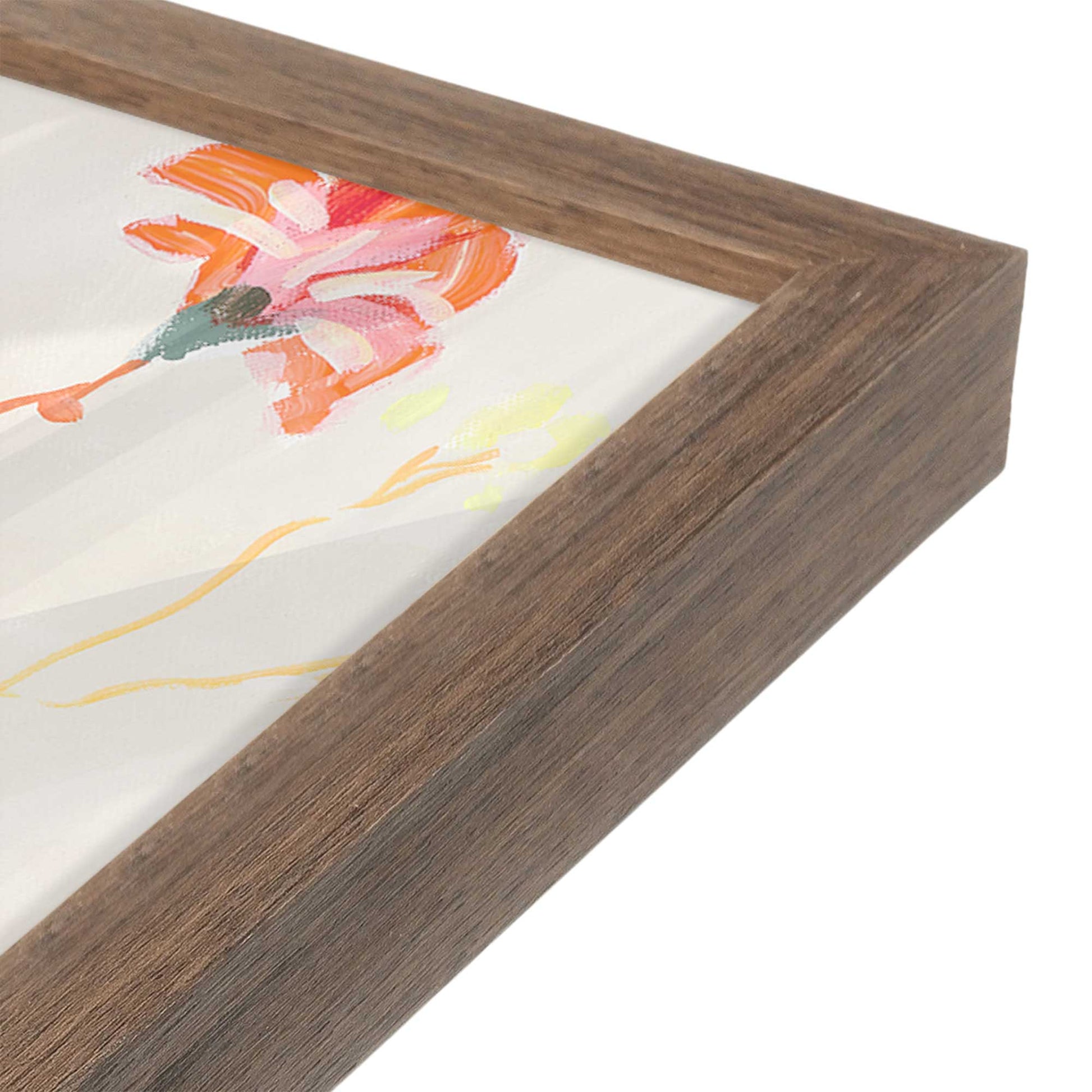 [Color:Walnut], Picture of art in a Walnut frame at an angle