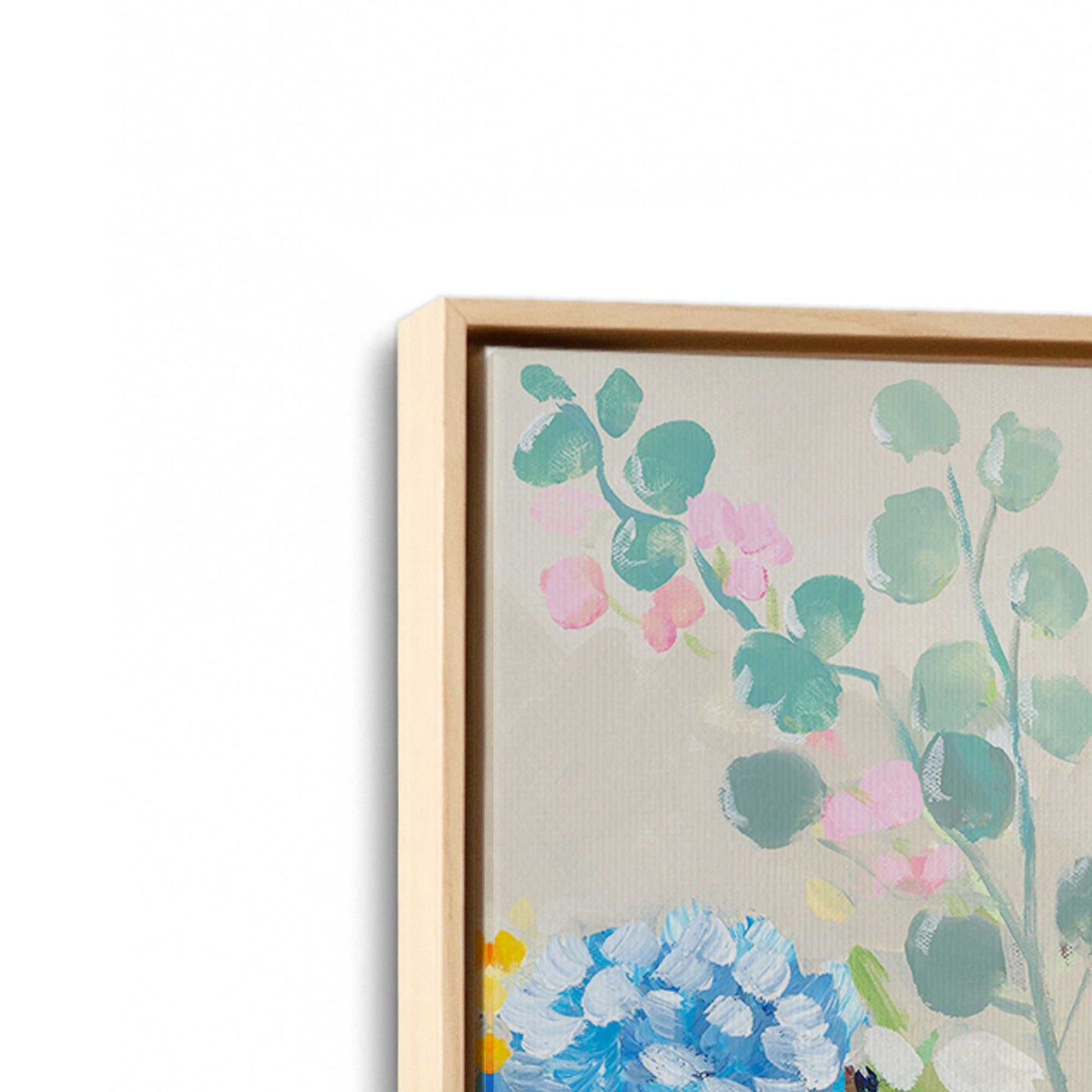 [Color:American Maple], Picture of art in a American Maple frame at an angle