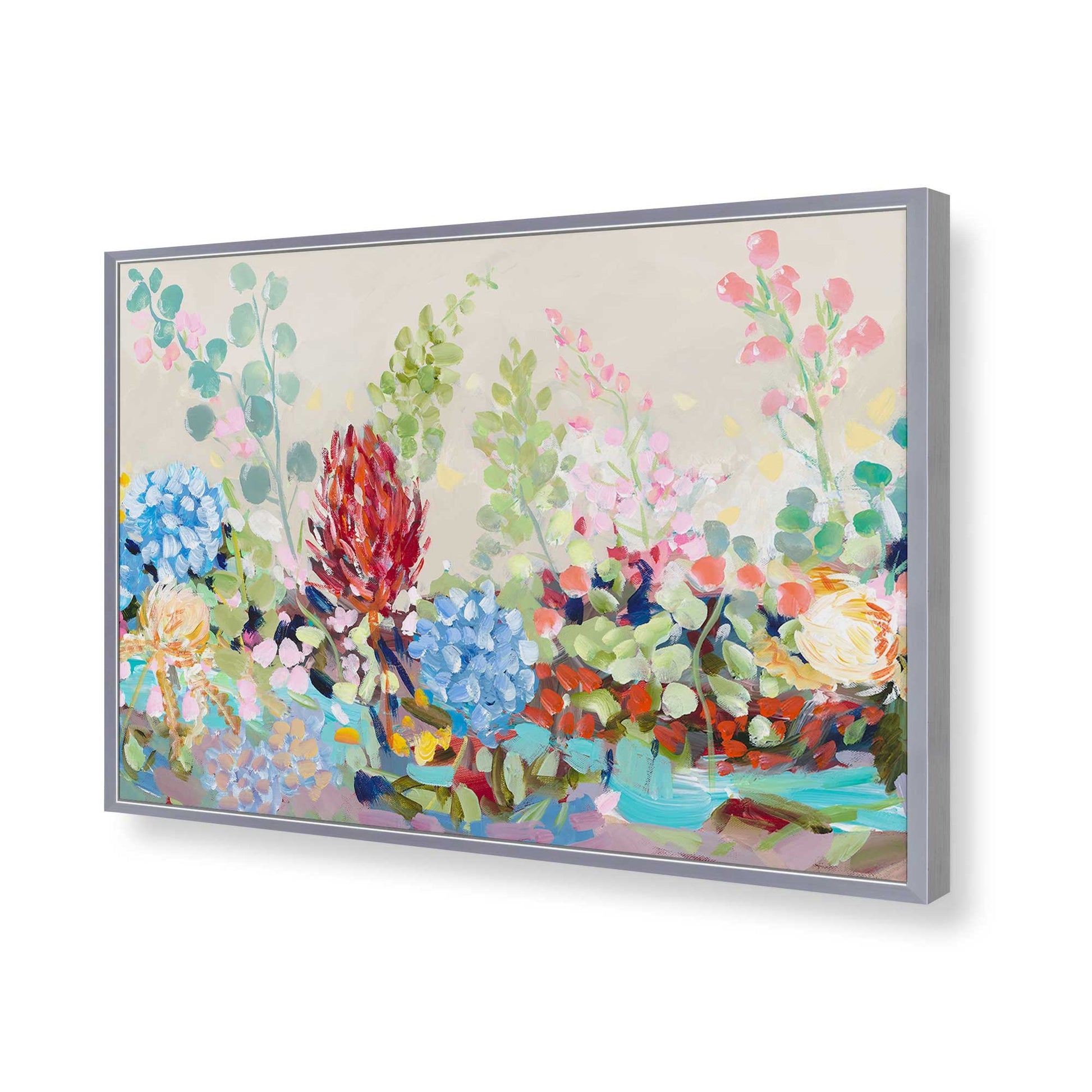 [Color:Polished Chrome], Picture of art in a Polished Chrome frame of the corner