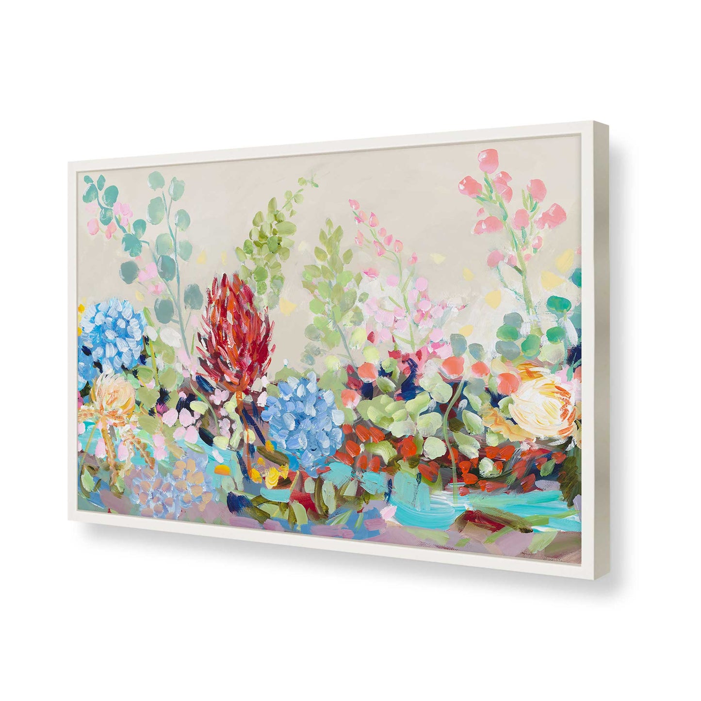 [Color:Opaque White], Picture of art in a Opaque White frame of the corner
