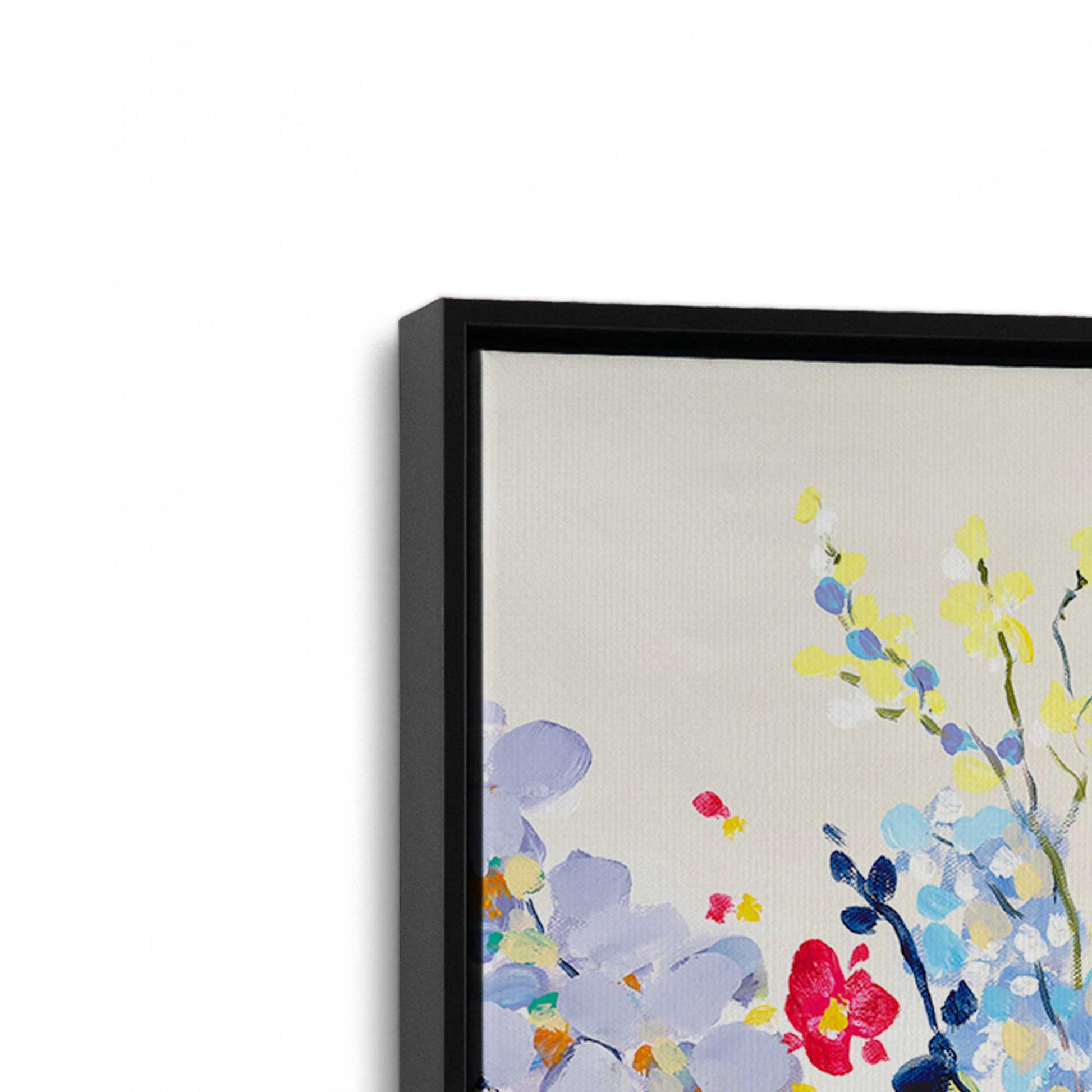[Color:Satin Black], Picture of art in a Satin Black frame at an angle