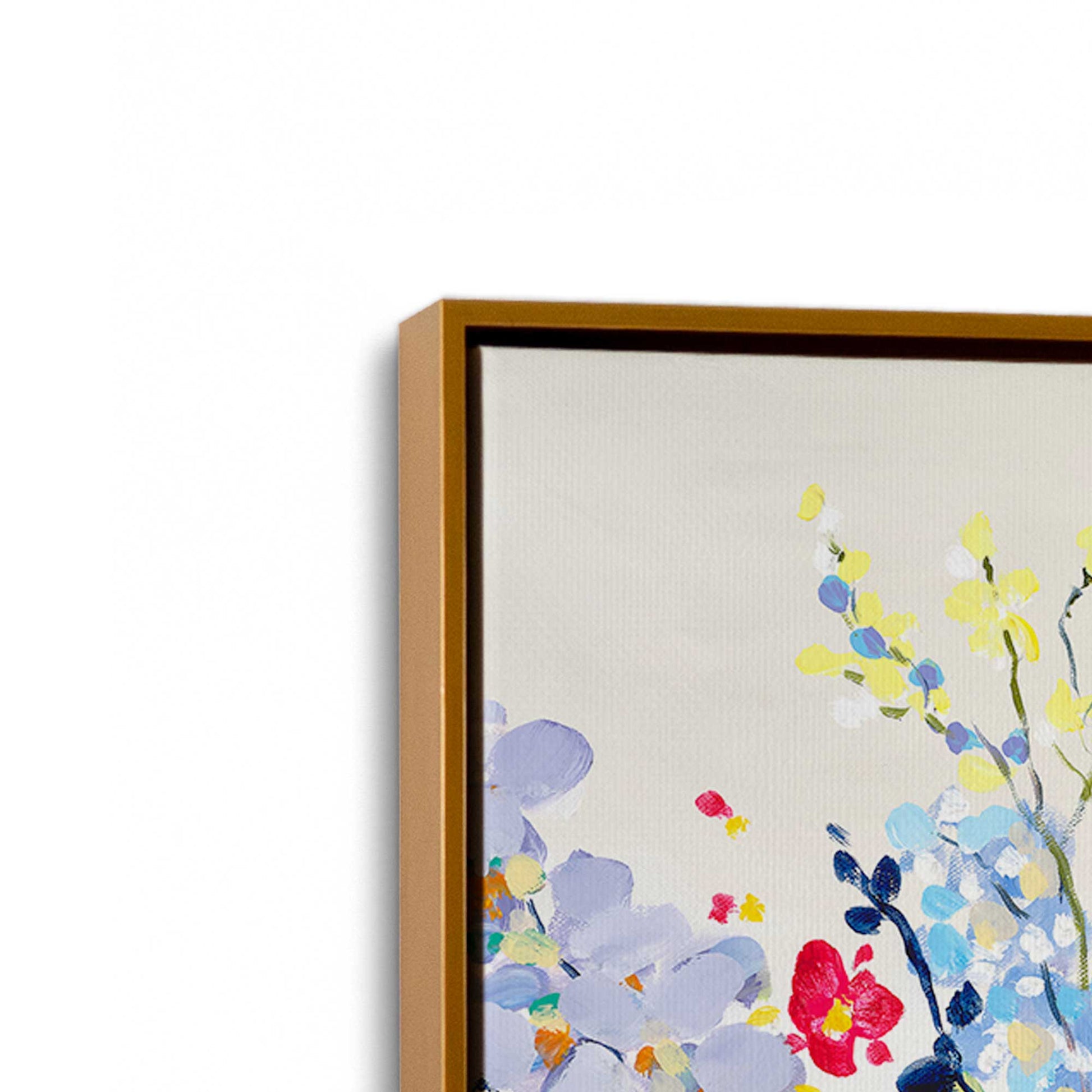 [Color:Polished Gold], Picture of art in a Polished Gold frame at an angle