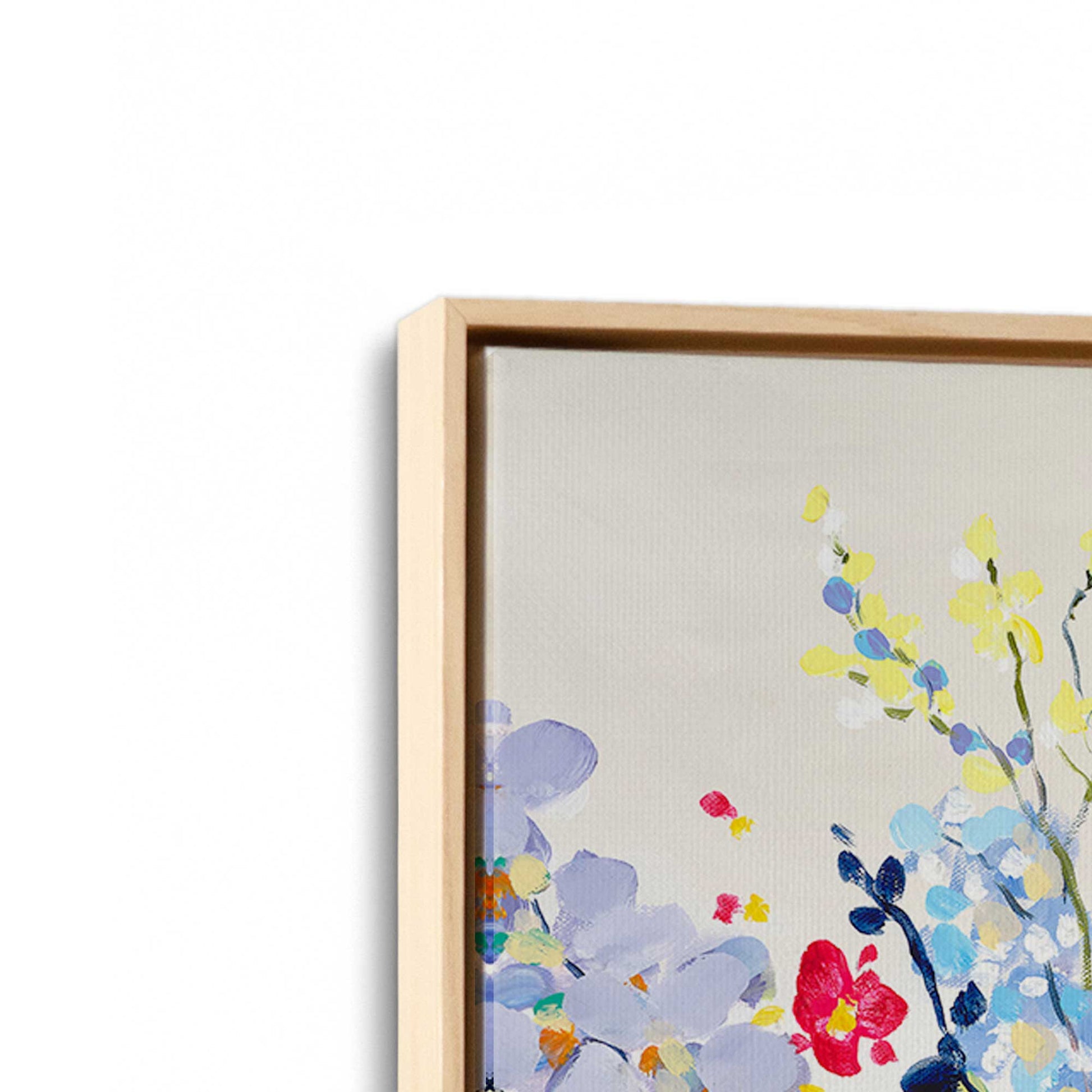 [Color:American Maple], Picture of art in a American Maple frame at an angle