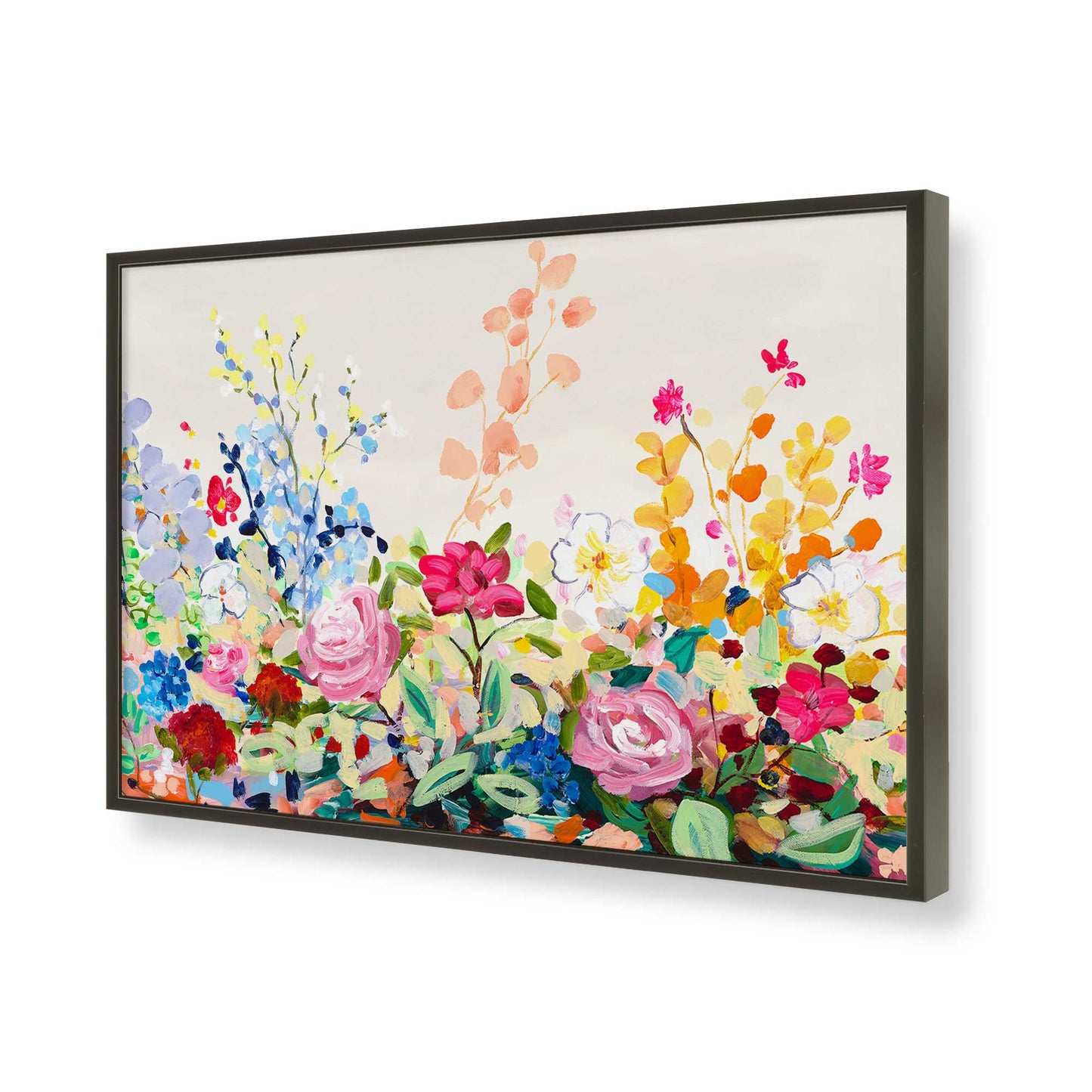 [Color:Satin Black], Picture of art in a Satin Black frame of the corner