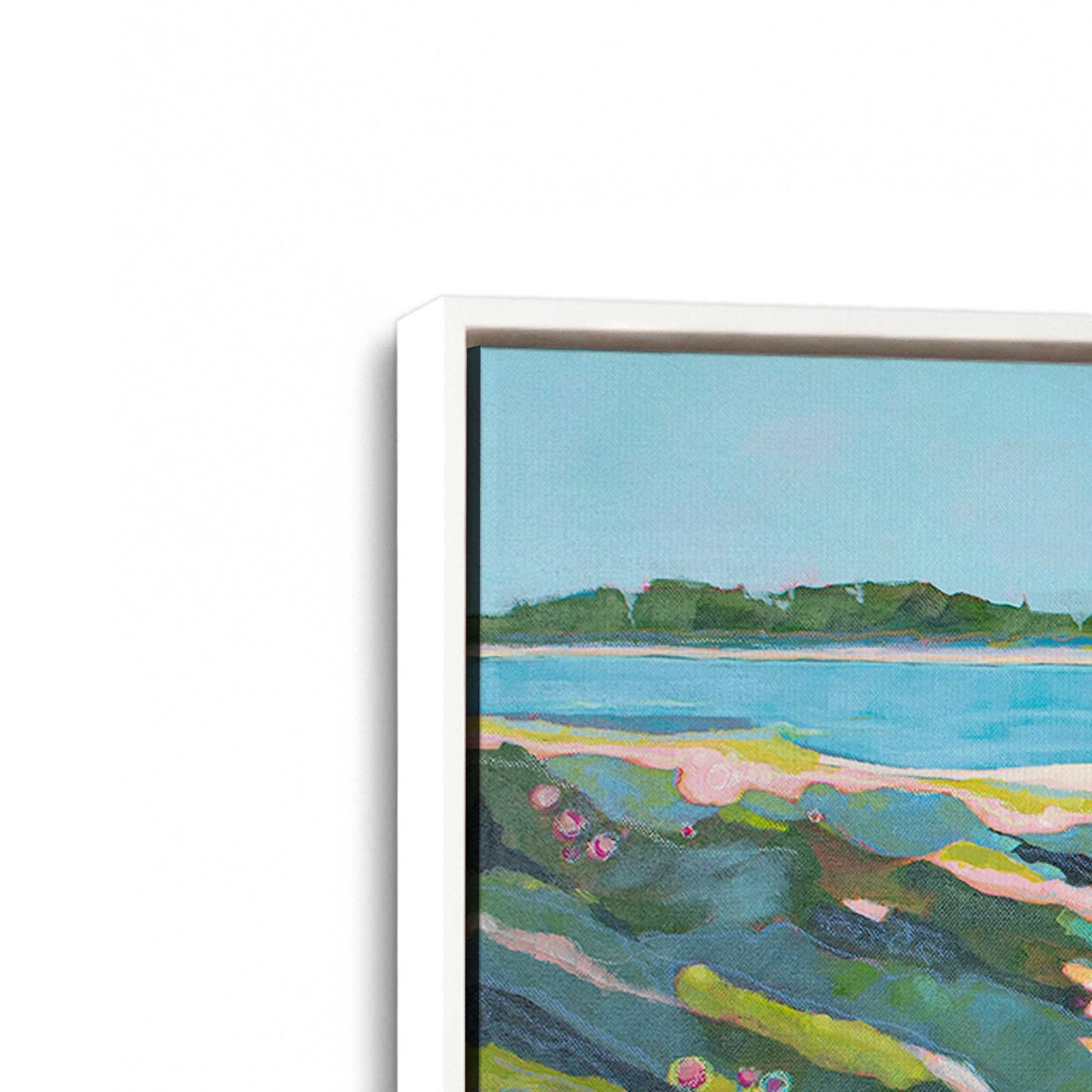 [Color:Opaque White], Picture of art in a White frame at an angle