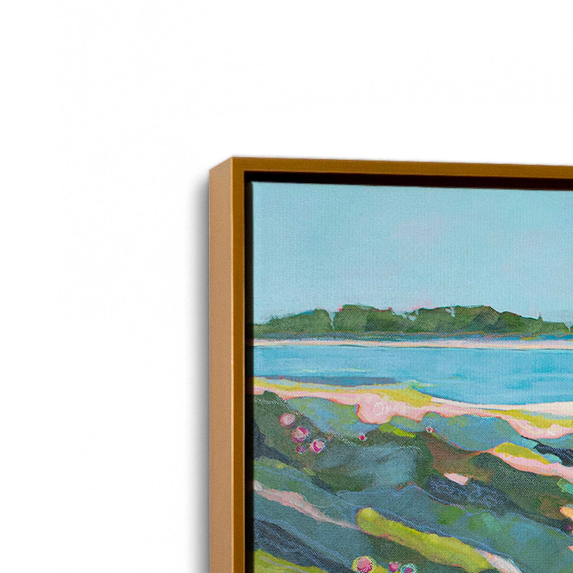 [Color:Polished Gold], Picture of art in a Polished Gold frame at an angle