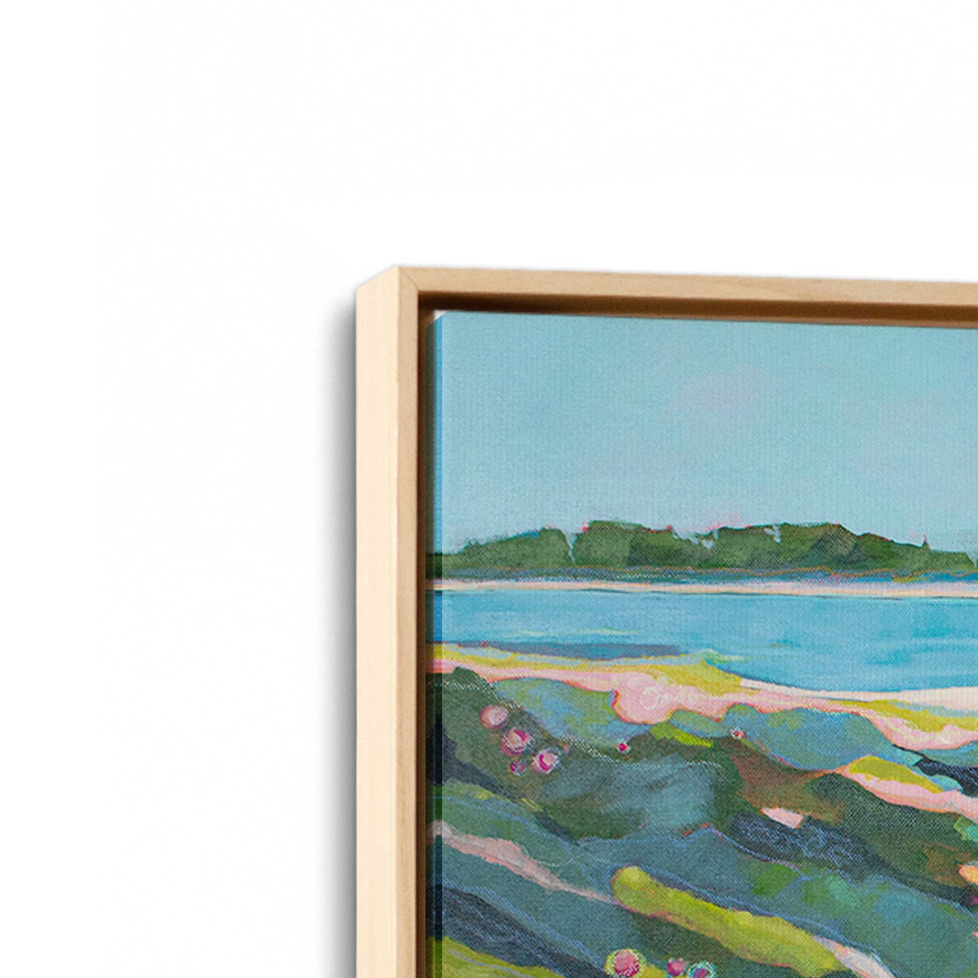 [Color:American Maple], Picture of art in a American Maple frame at an angle