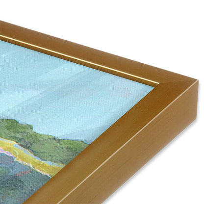 [Color:Polished Gold], Picture of art in a Polished Gold frame at an angle