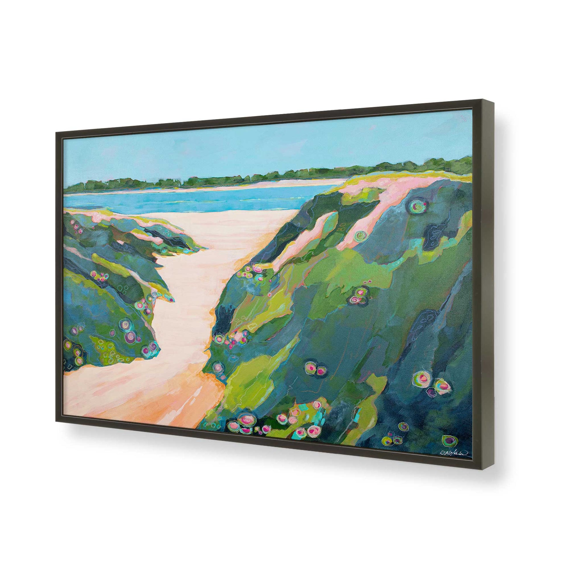 [Color:Satin Black], Picture of art in a Satin Black frame of the corner