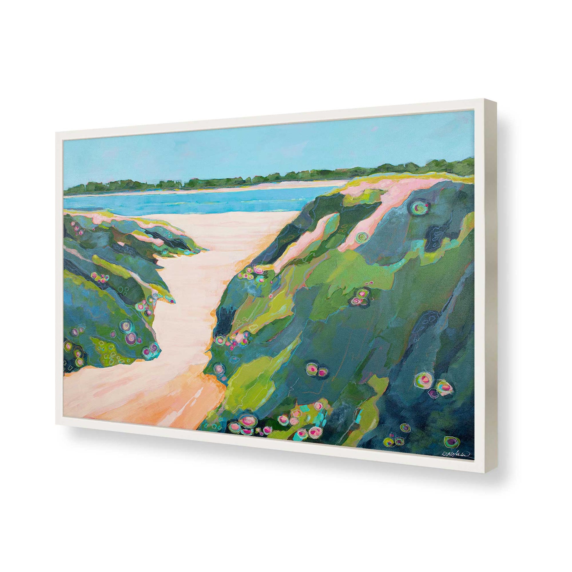 [Color:Opaque White], Picture of art in a Opaque White frame of the corner