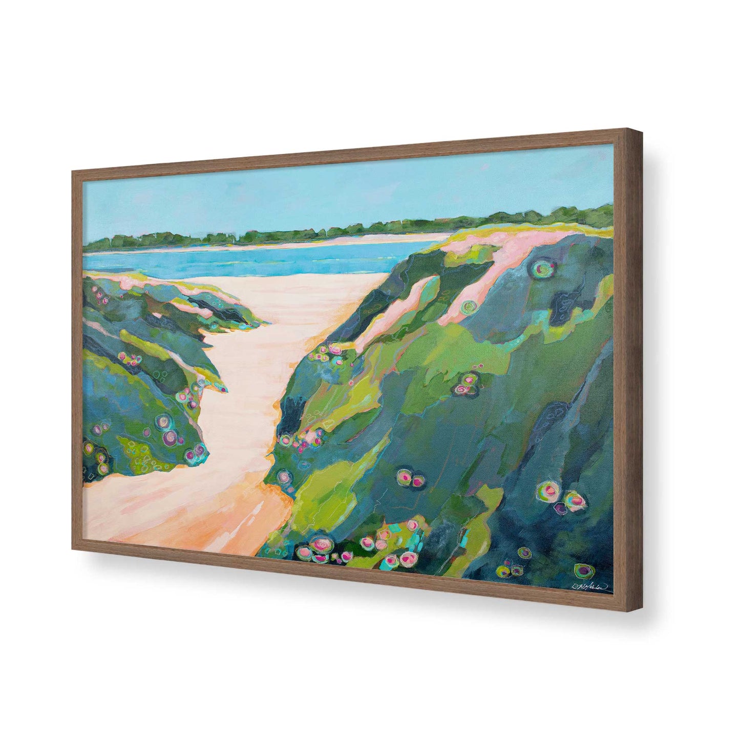 [Color:Walnut], Picture of art in a Walnut frame of the corner
