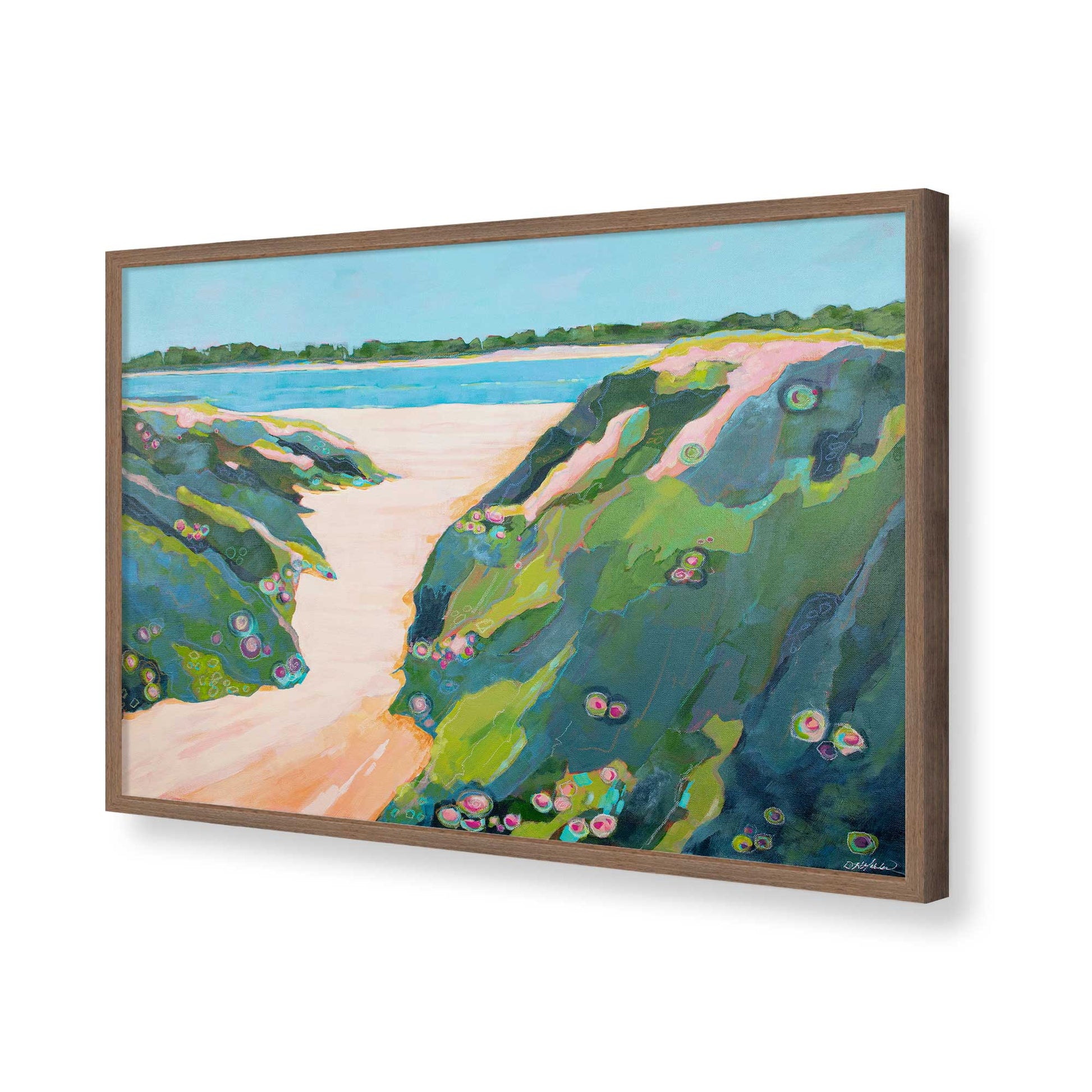 [Color:Walnut], Picture of art in a Walnut frame of the corner
