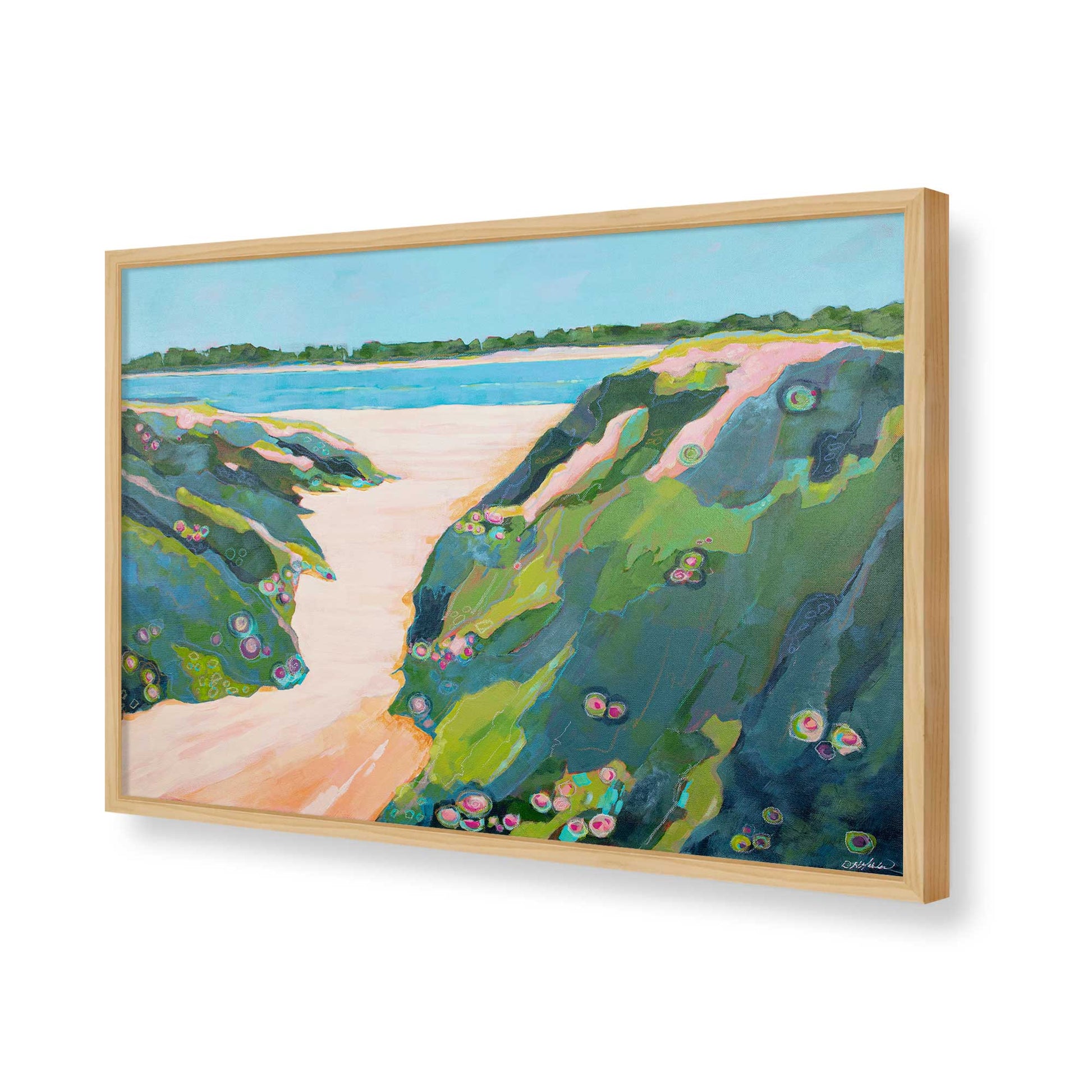 [Color:American Maple], Picture of art in a American Maple frame of the corner