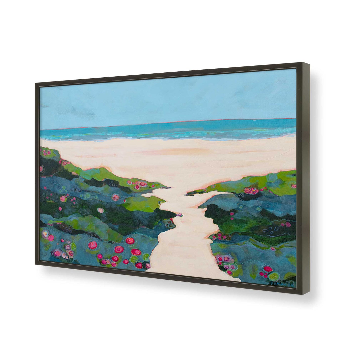 [Color:Satin Black], Picture of art in a Satin Black frame of the corner