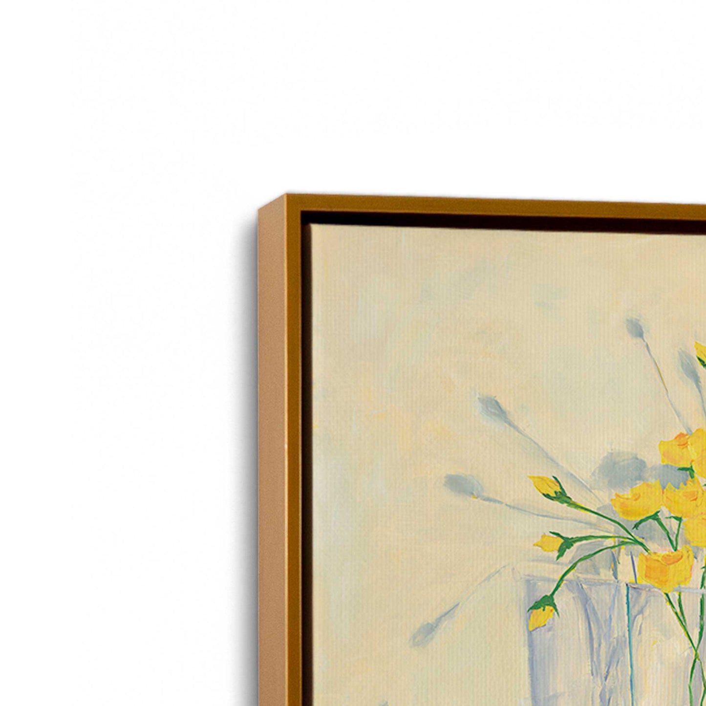 [Color:Polished Gold], Picture of art in a Polished Gold frame at an angle