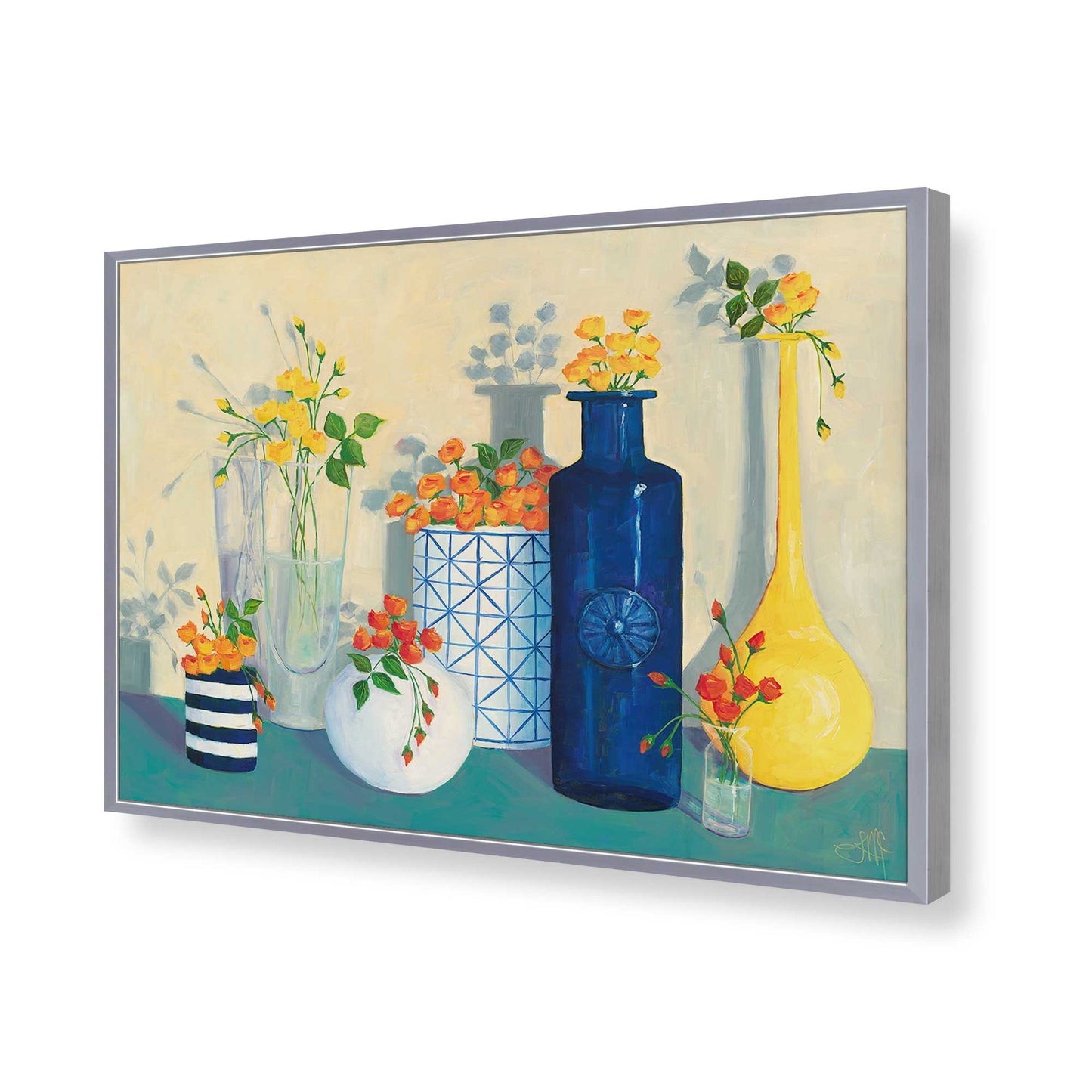 [Color:Polished Chrome], Picture of art in a Polished Chrome frame of the corner